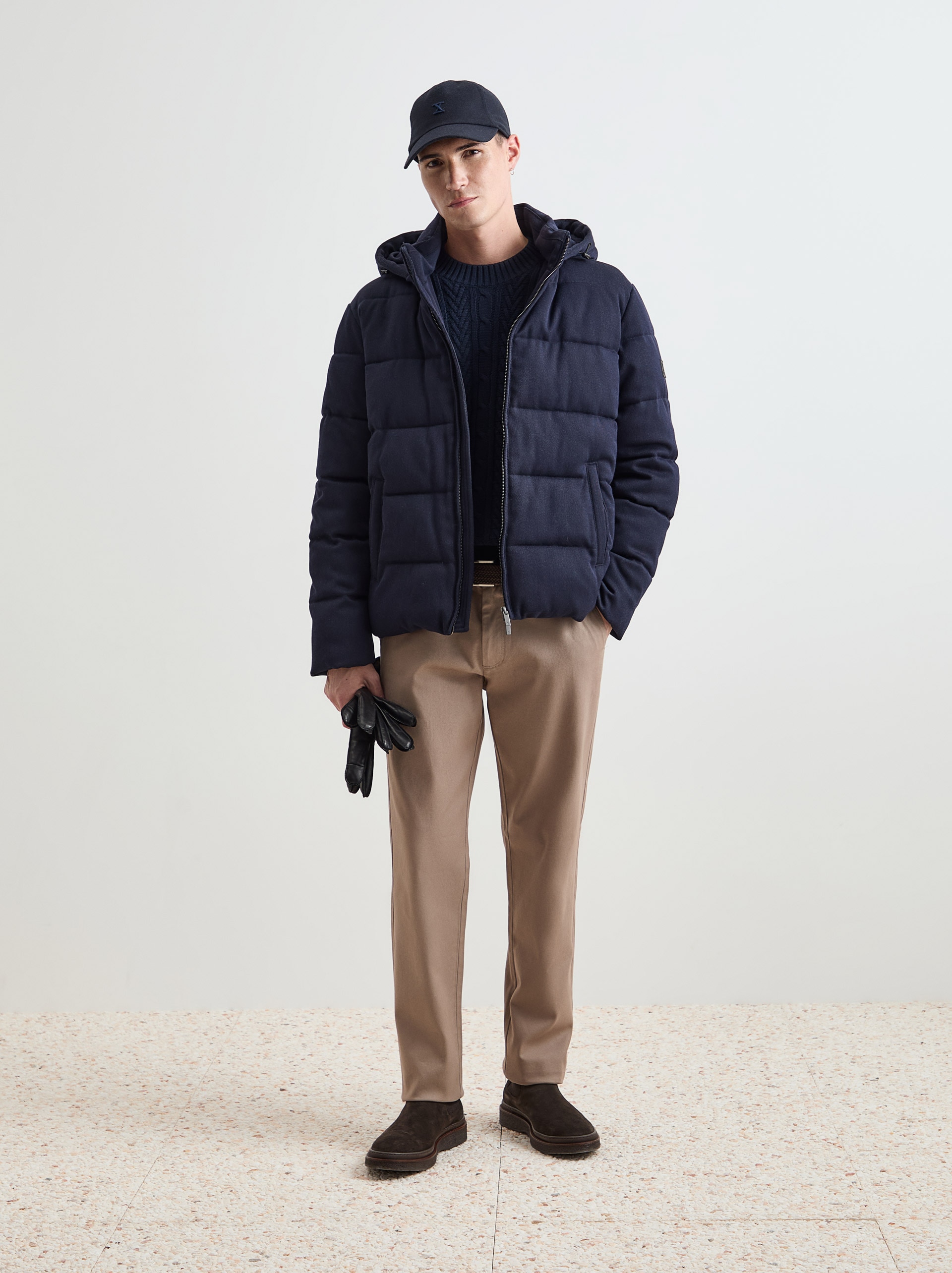 Blusão Acolchoado com Capuz Azul-marinho-3