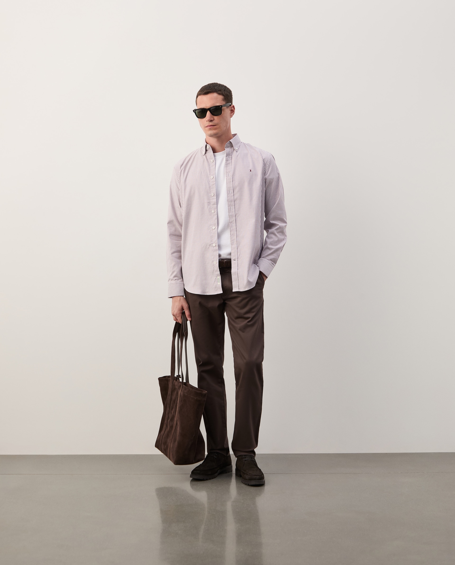 Camisa às riscas regular fit Rosa-2