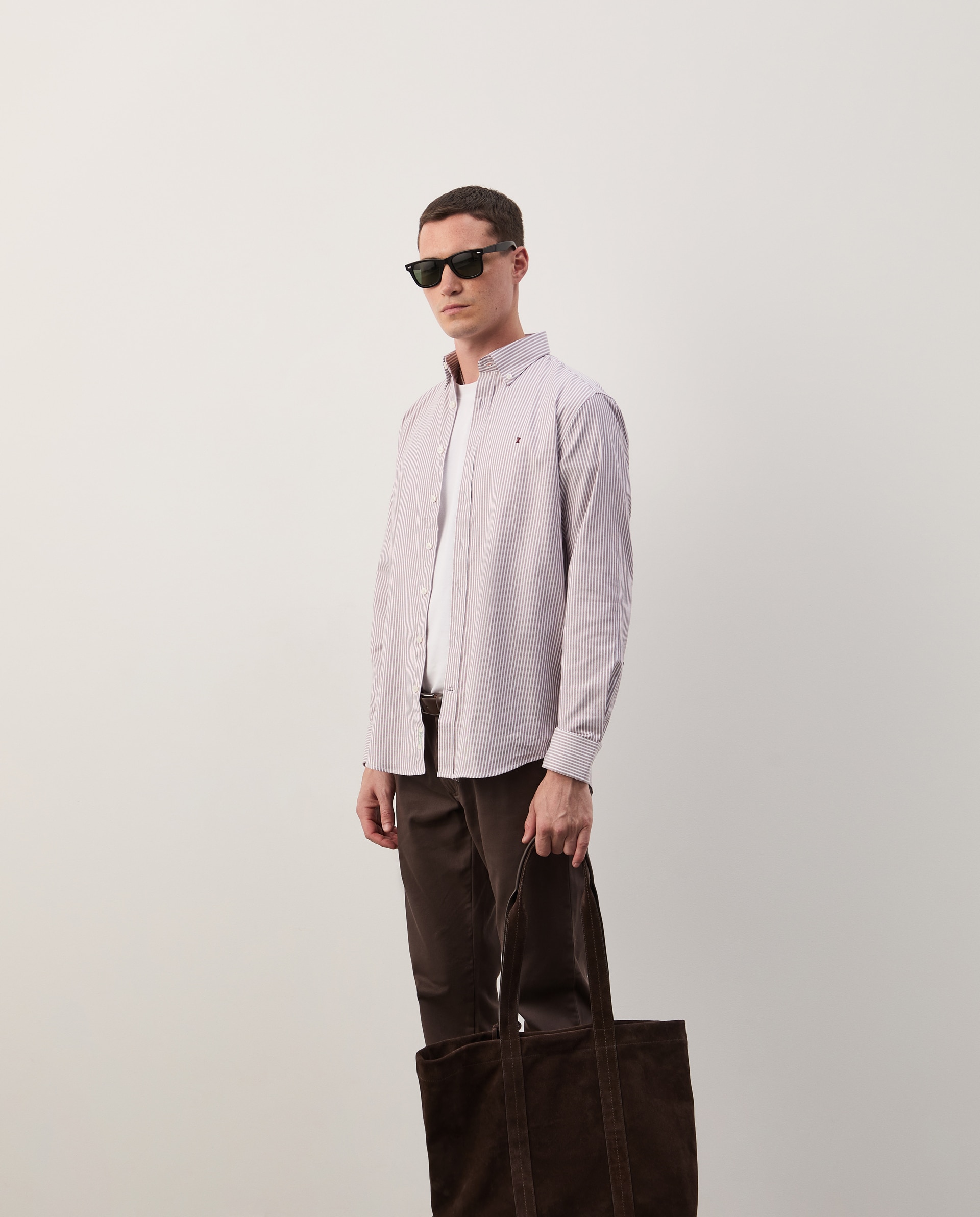 Camisa às riscas regular fit Rosa-3