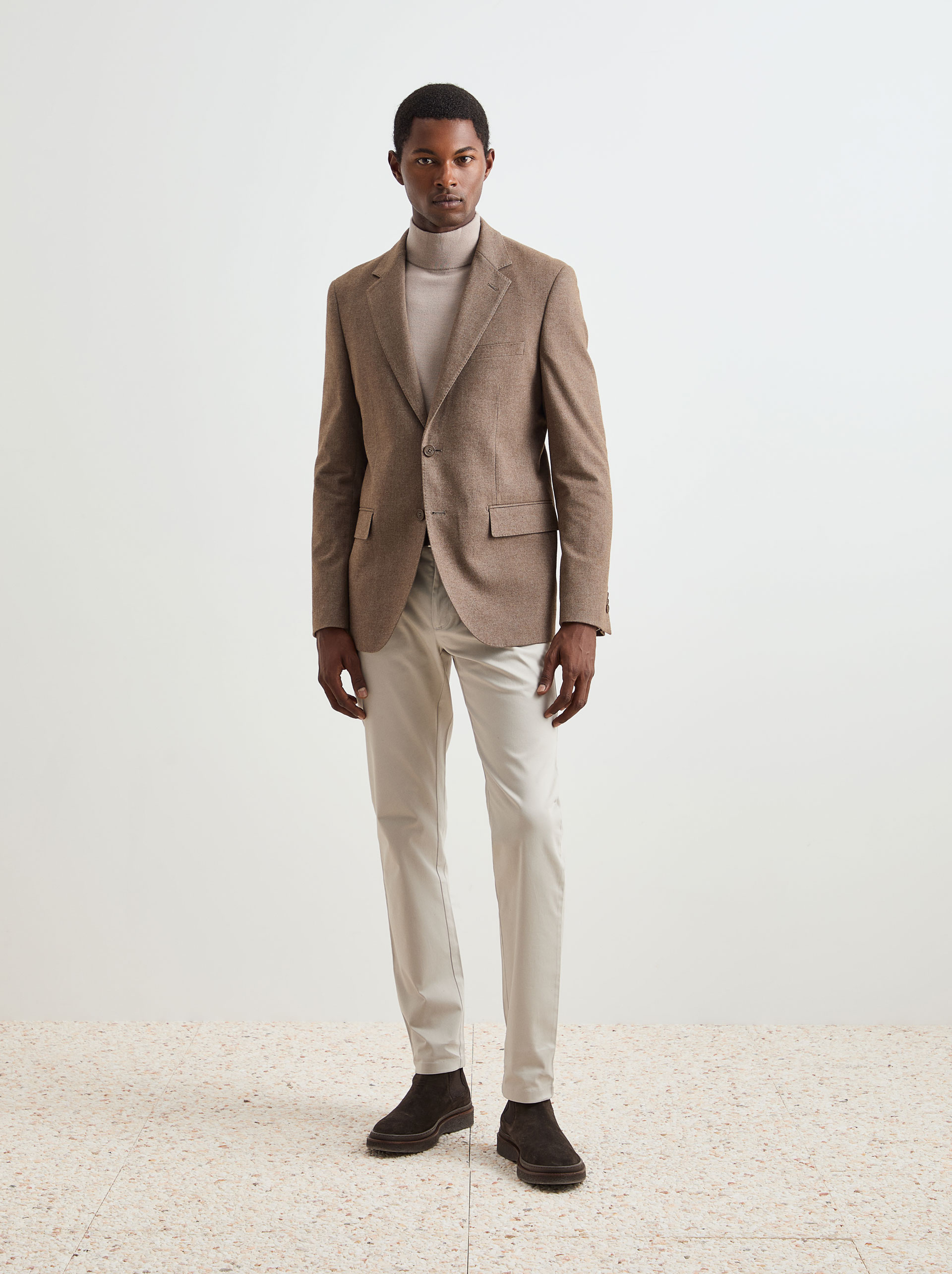 Blazer Clássico Slim Fit Castanho-2