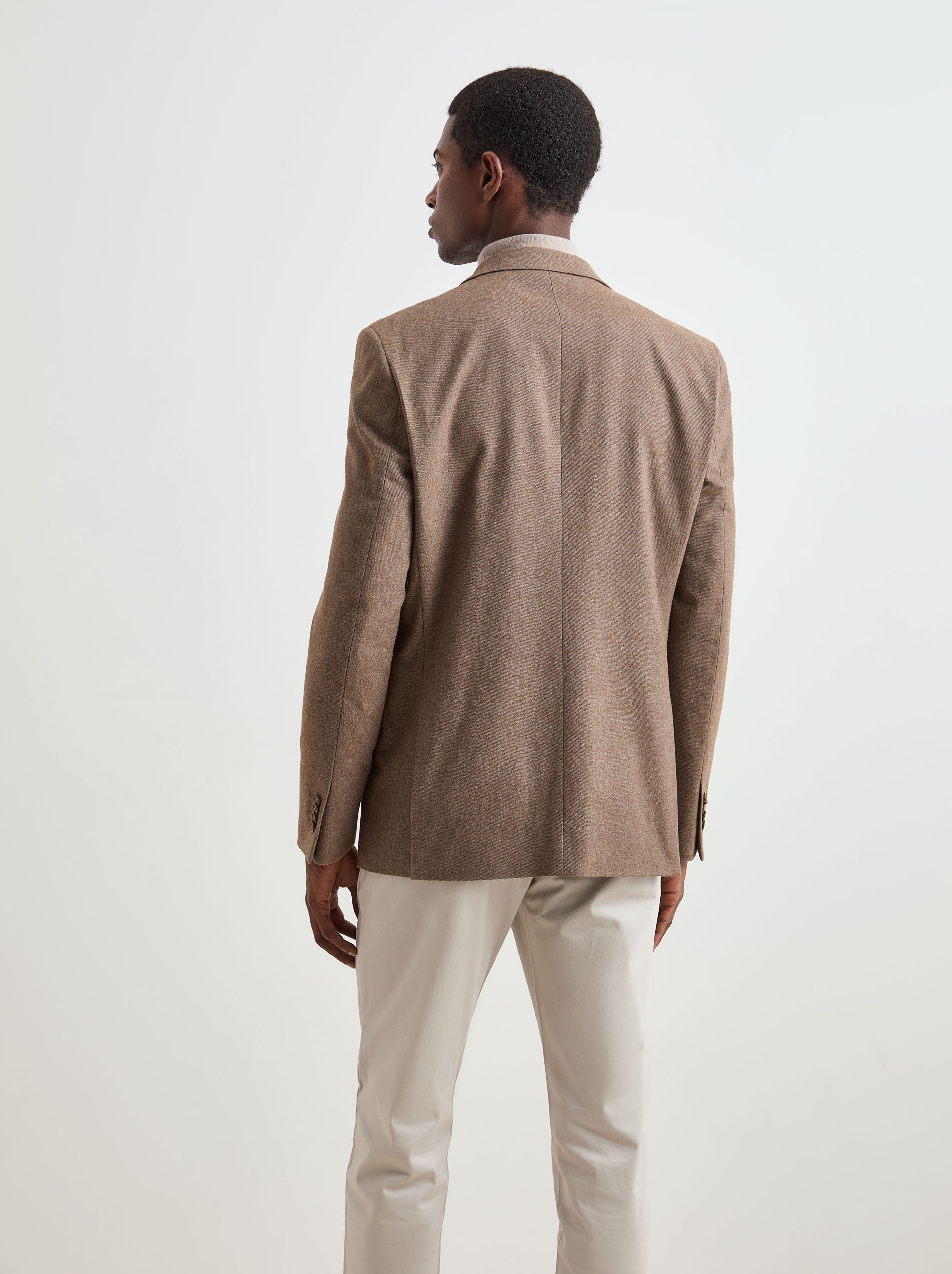 Blazer Clássico Slim Fit Castanho-4