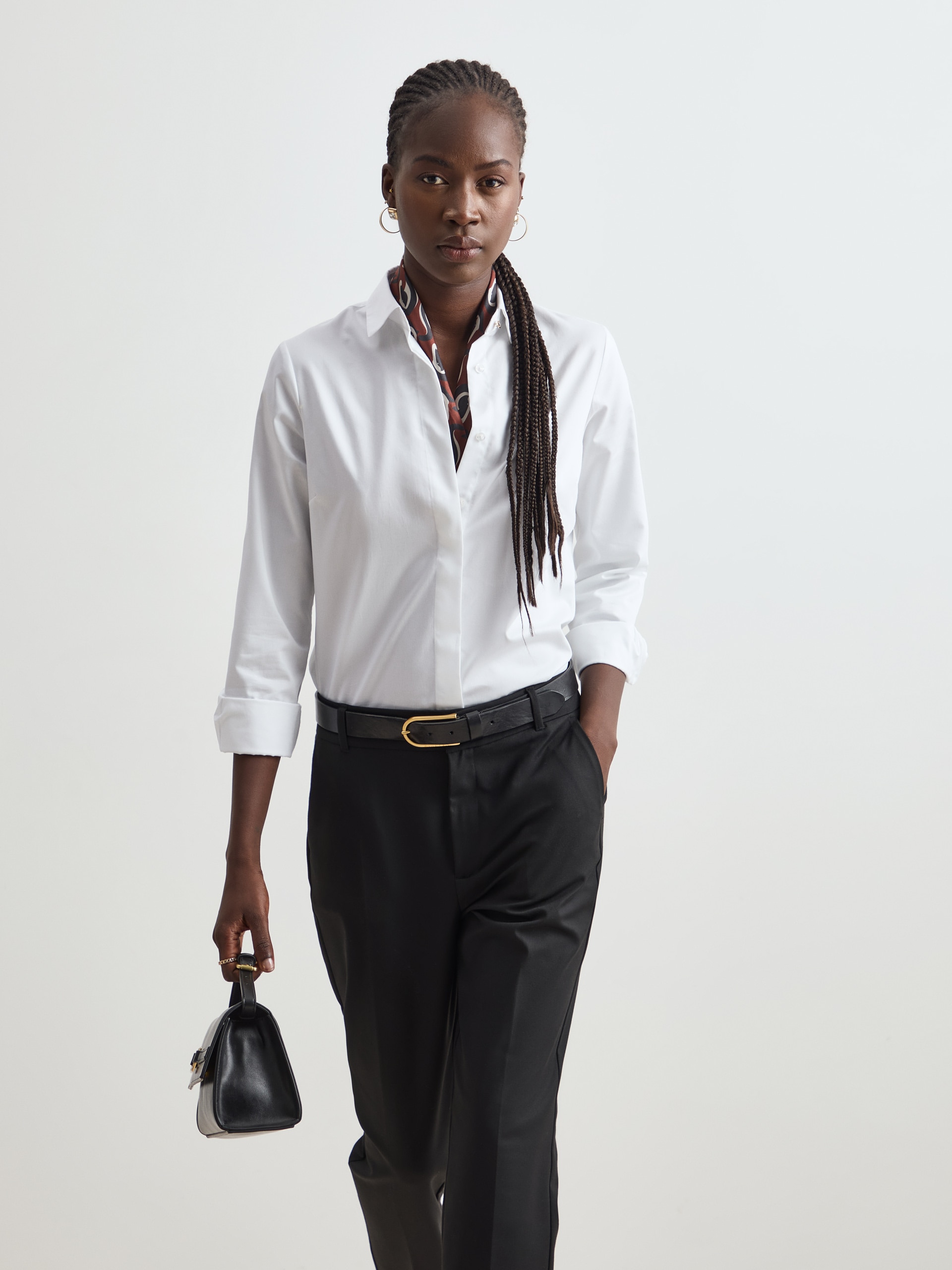 Camisa Clássica em Algodão Branco-1