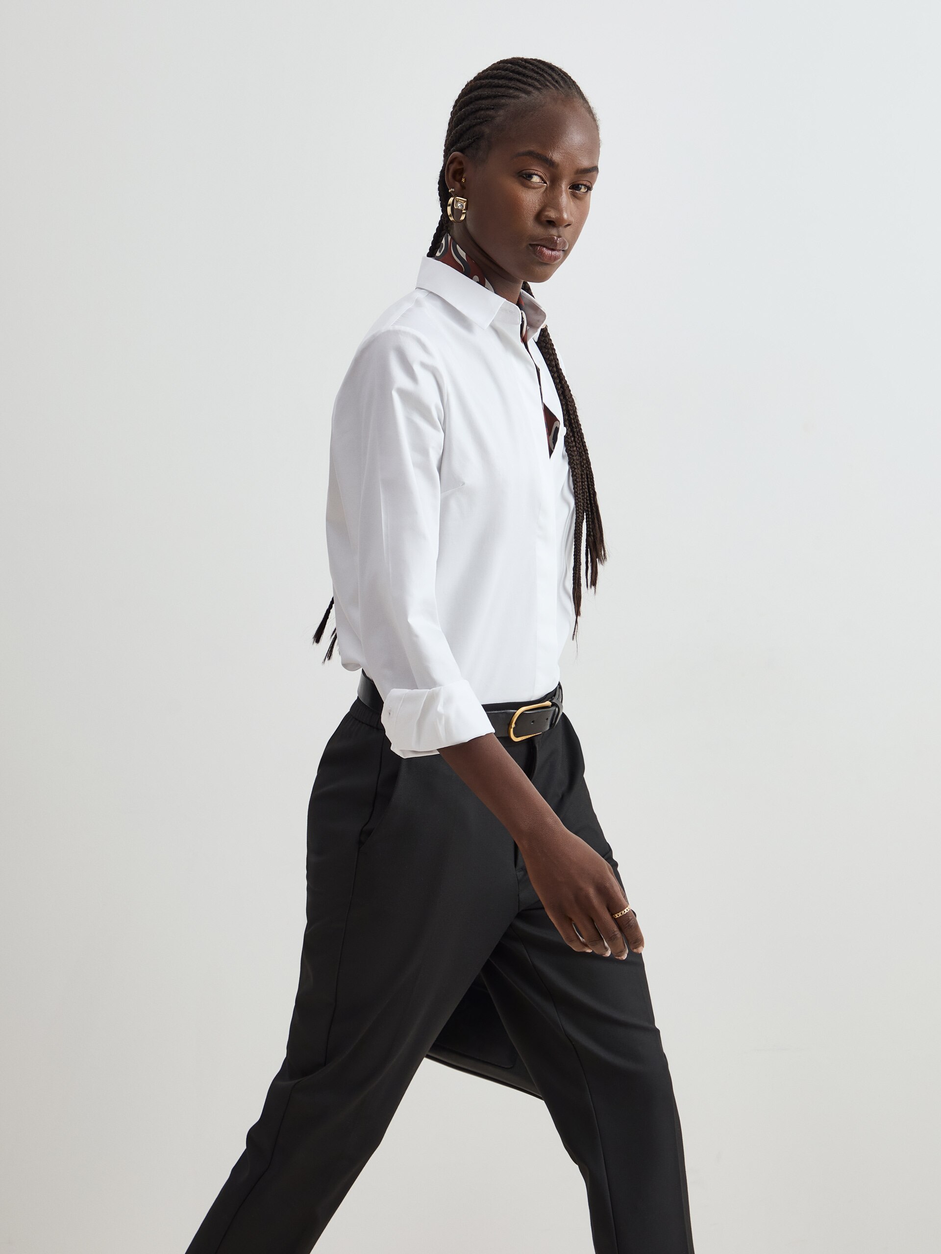 Camisa Clássica em Algodão Branco-3