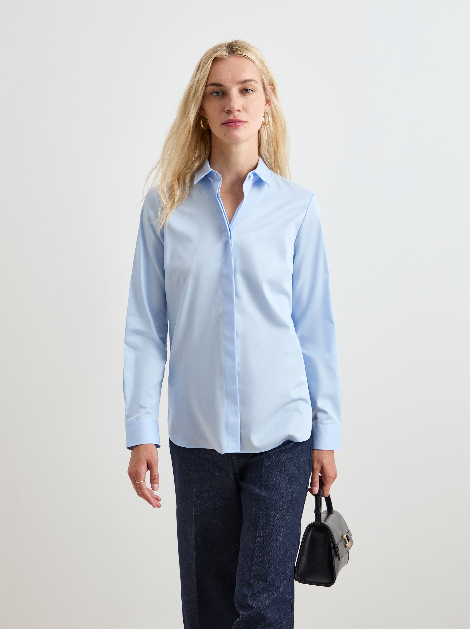 Camisa de Algodão Azul-claro-2