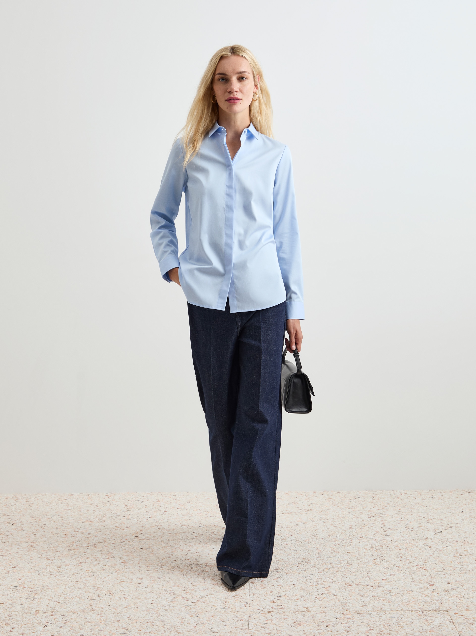 Camisa de Algodão Azul-claro-3