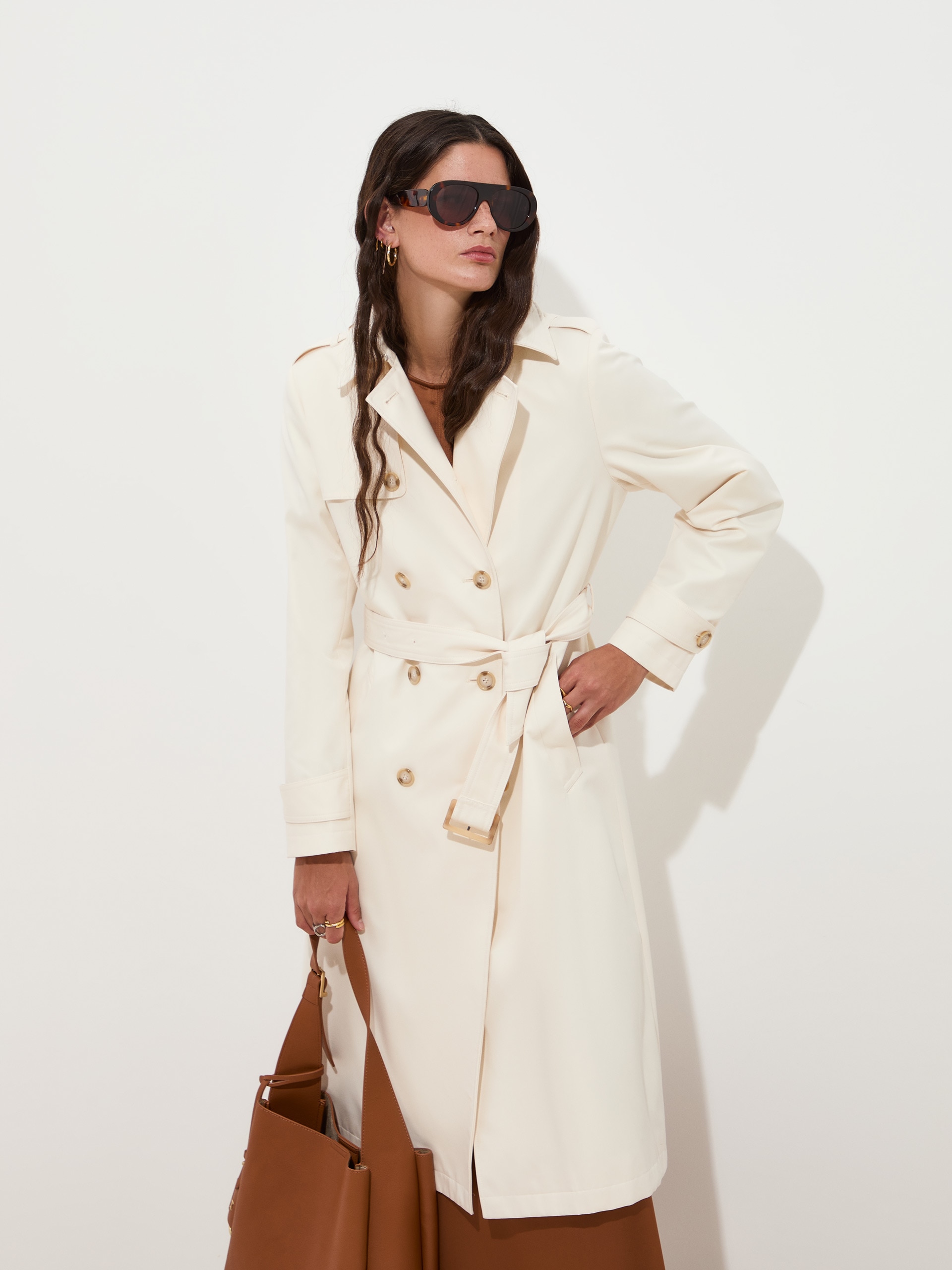 Gabardine com Cinto Cru-2