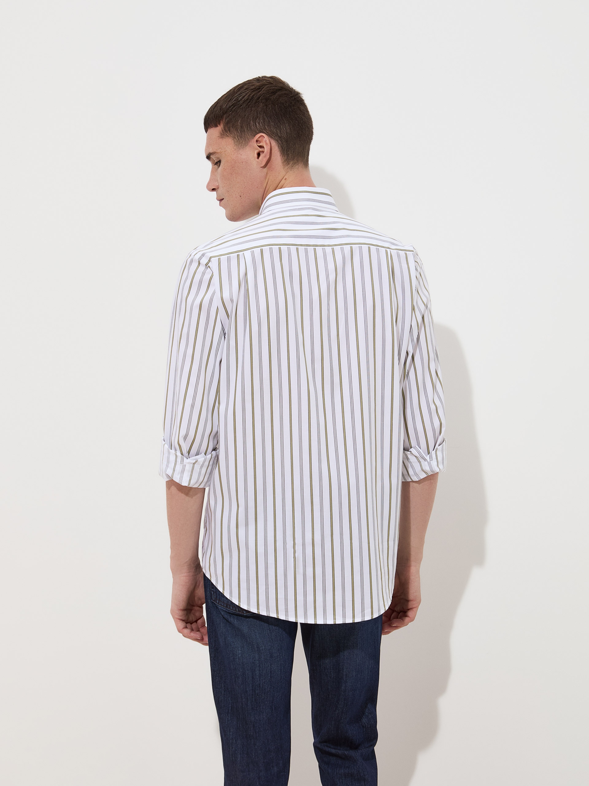 Camisa Regular Fit de Algodão Caqui-4