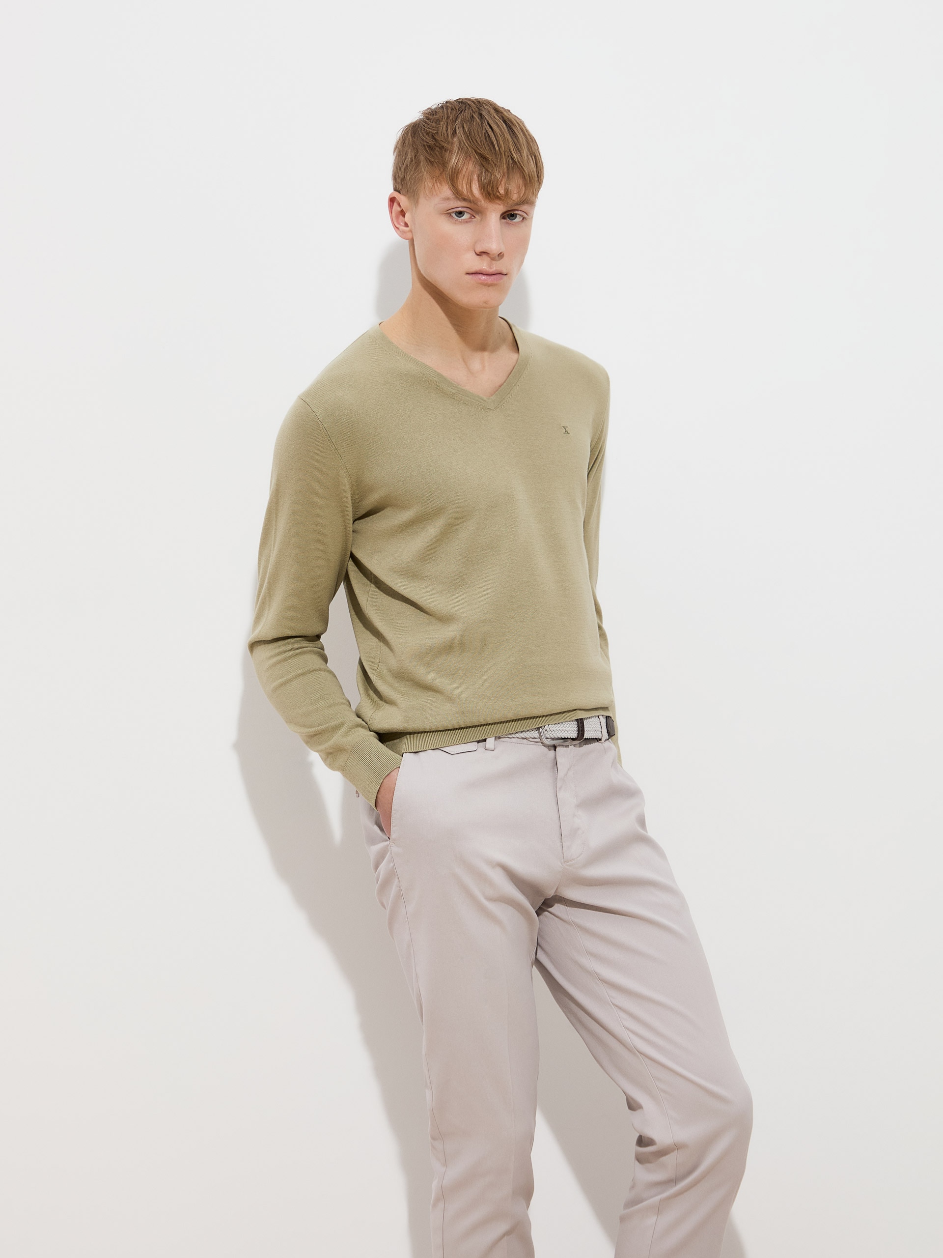 Camisola em Malha de Algodão Verde-1