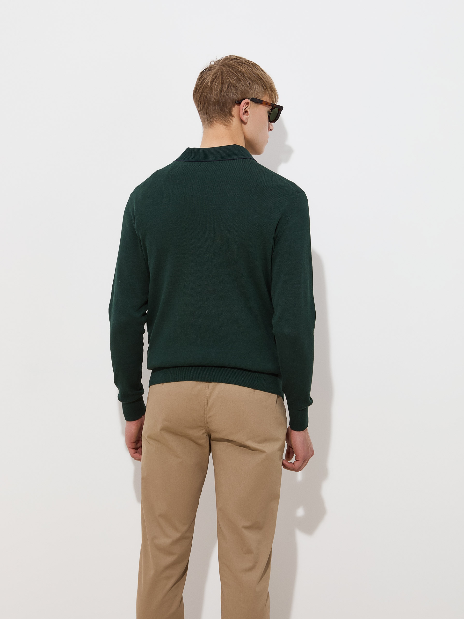 Camisola de Malha em Algodão Verde-escuro-4