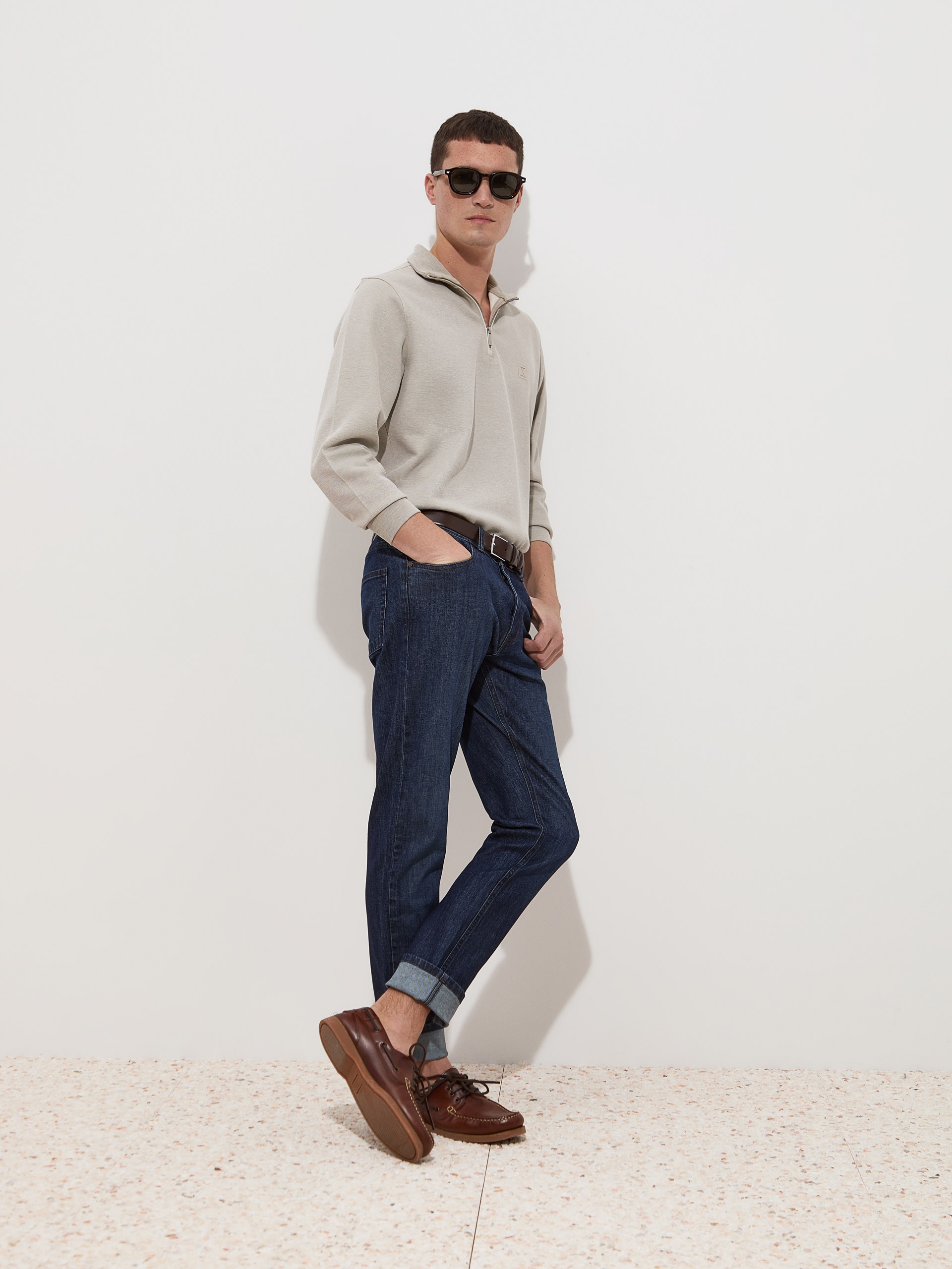Calças de Ganga Slim Fit Azul-índigo-3
