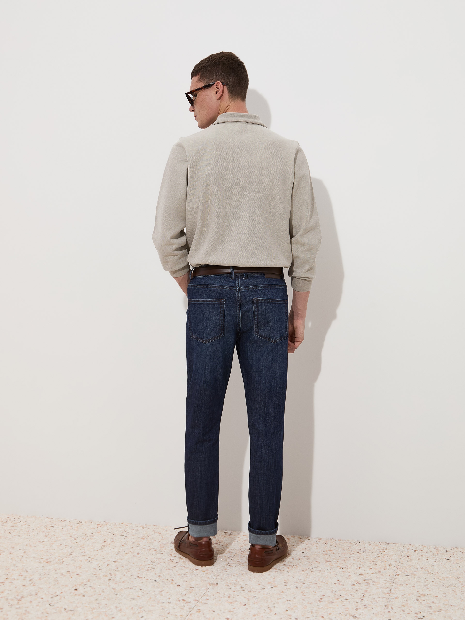 Calças de Ganga Slim Fit Azul-índigo-4