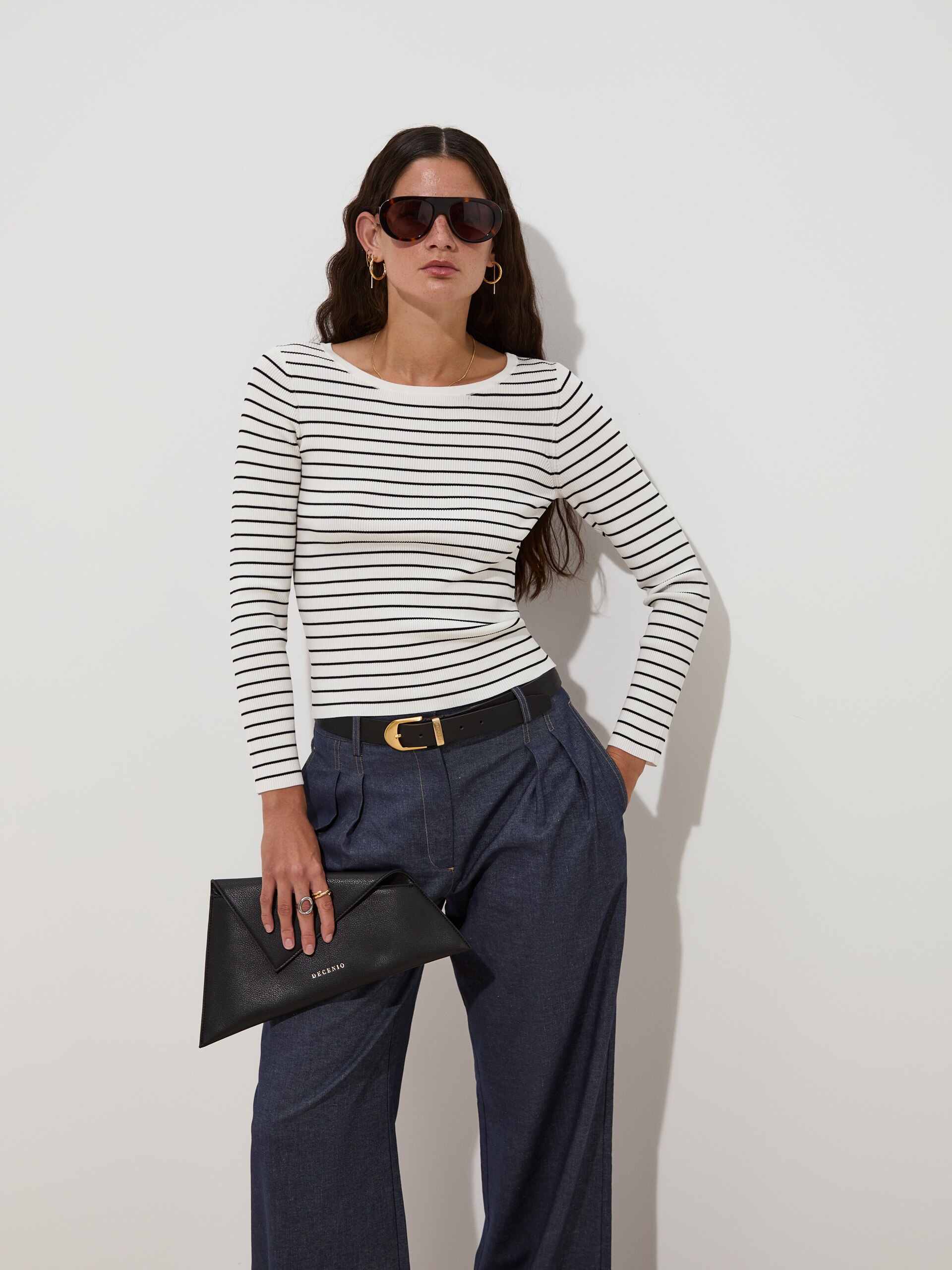 Imagem 0 de Camisola de Manga Comprida às Riscas