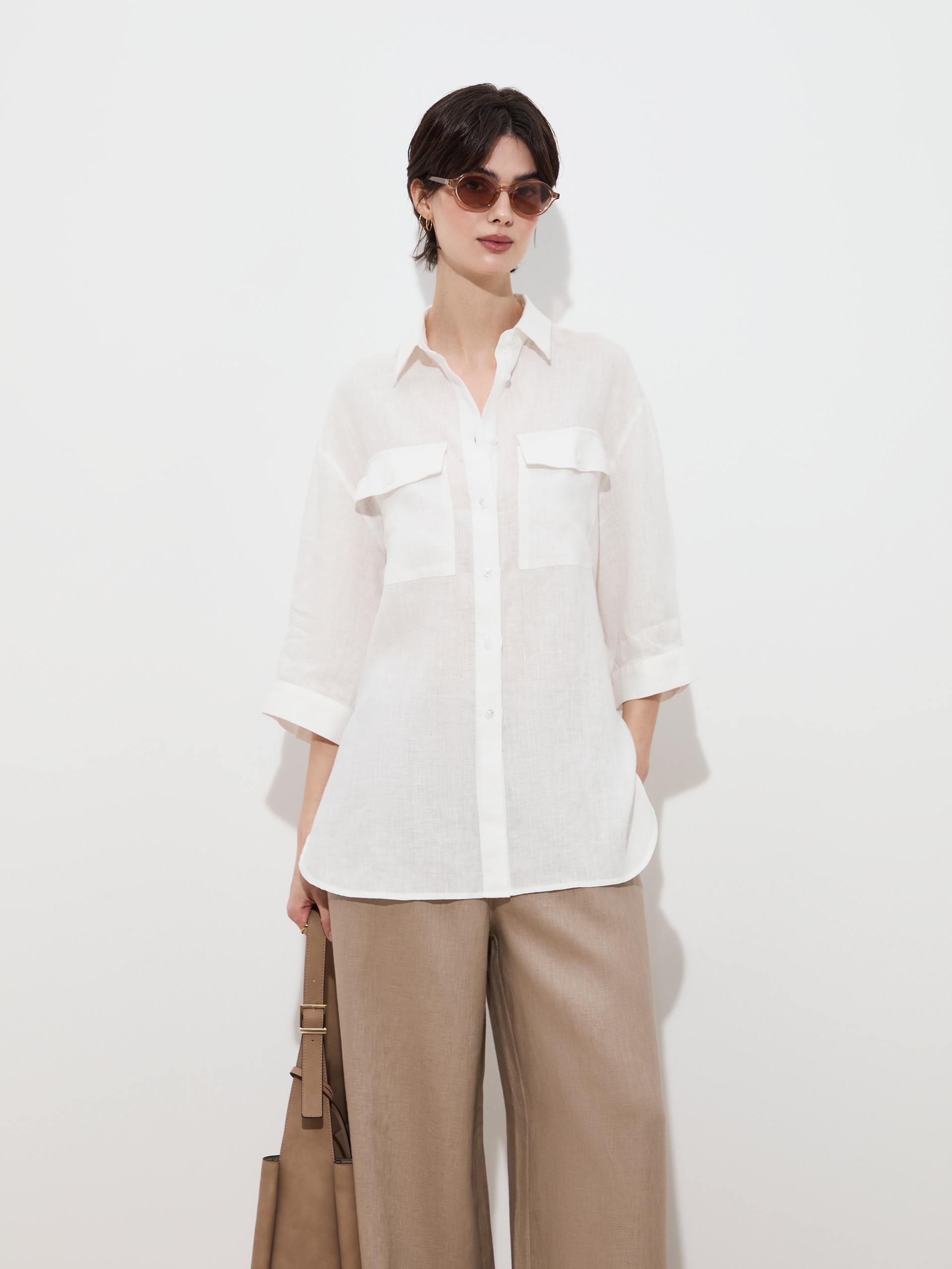 Imagem 0 de Camisa Assimétrica em Linho