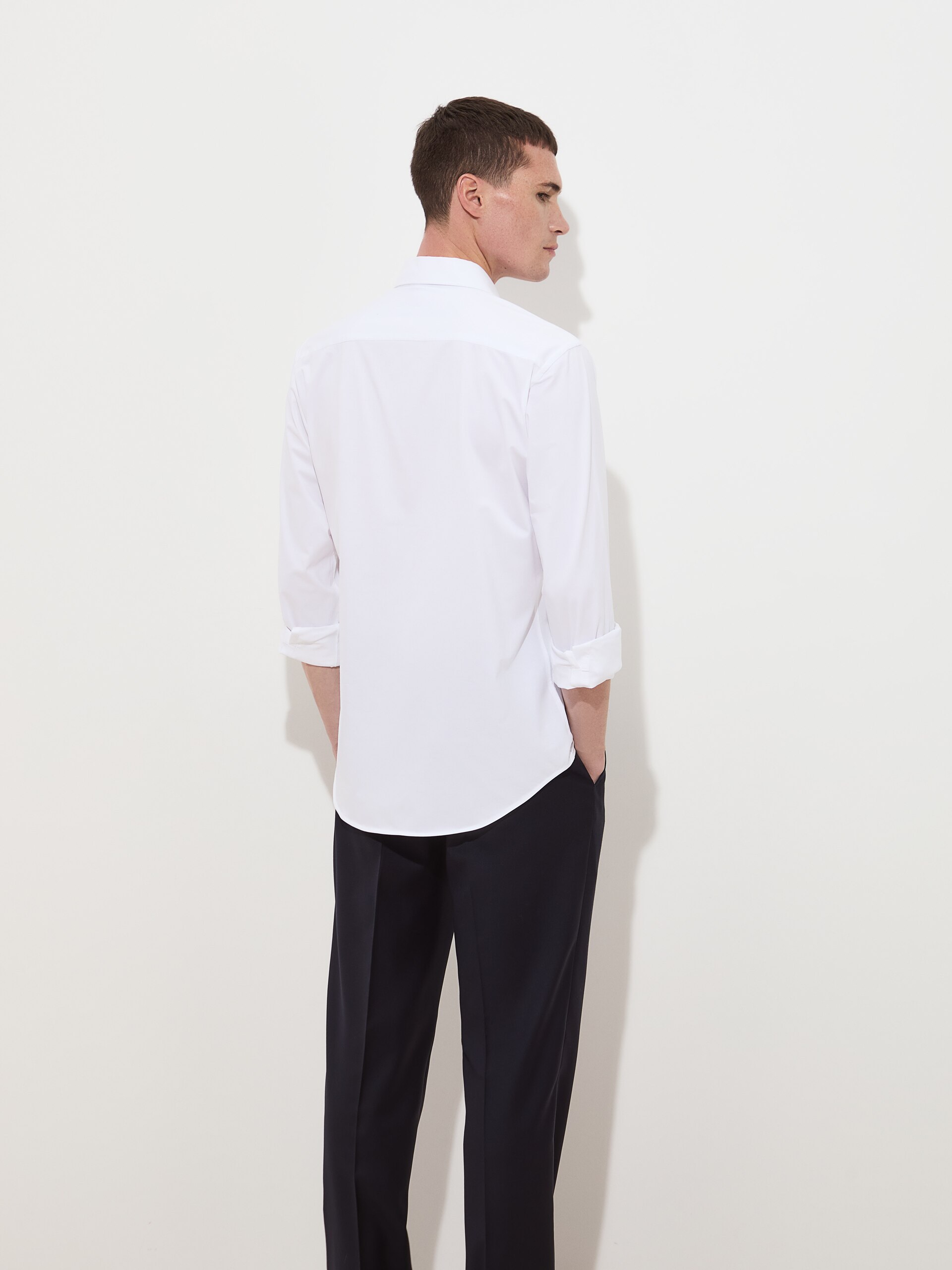 Camisa Clássica Slim Fit Branco-4