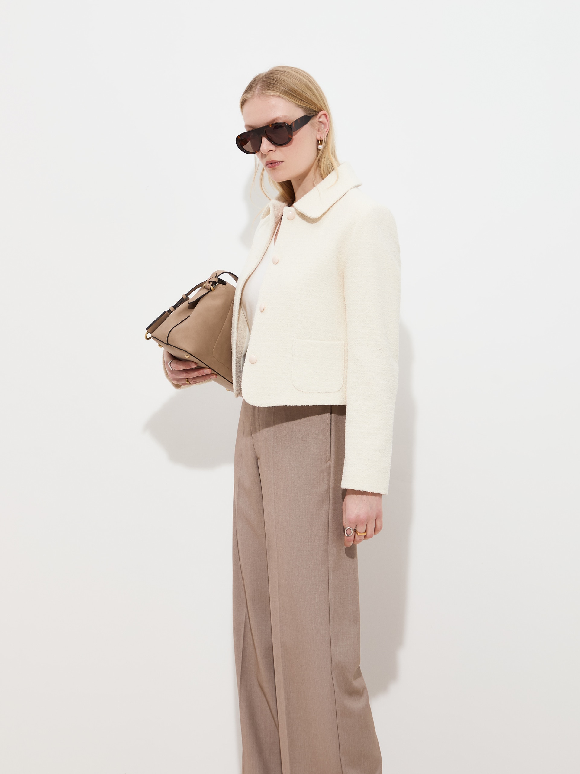 Casaco em Tweed Branco-3