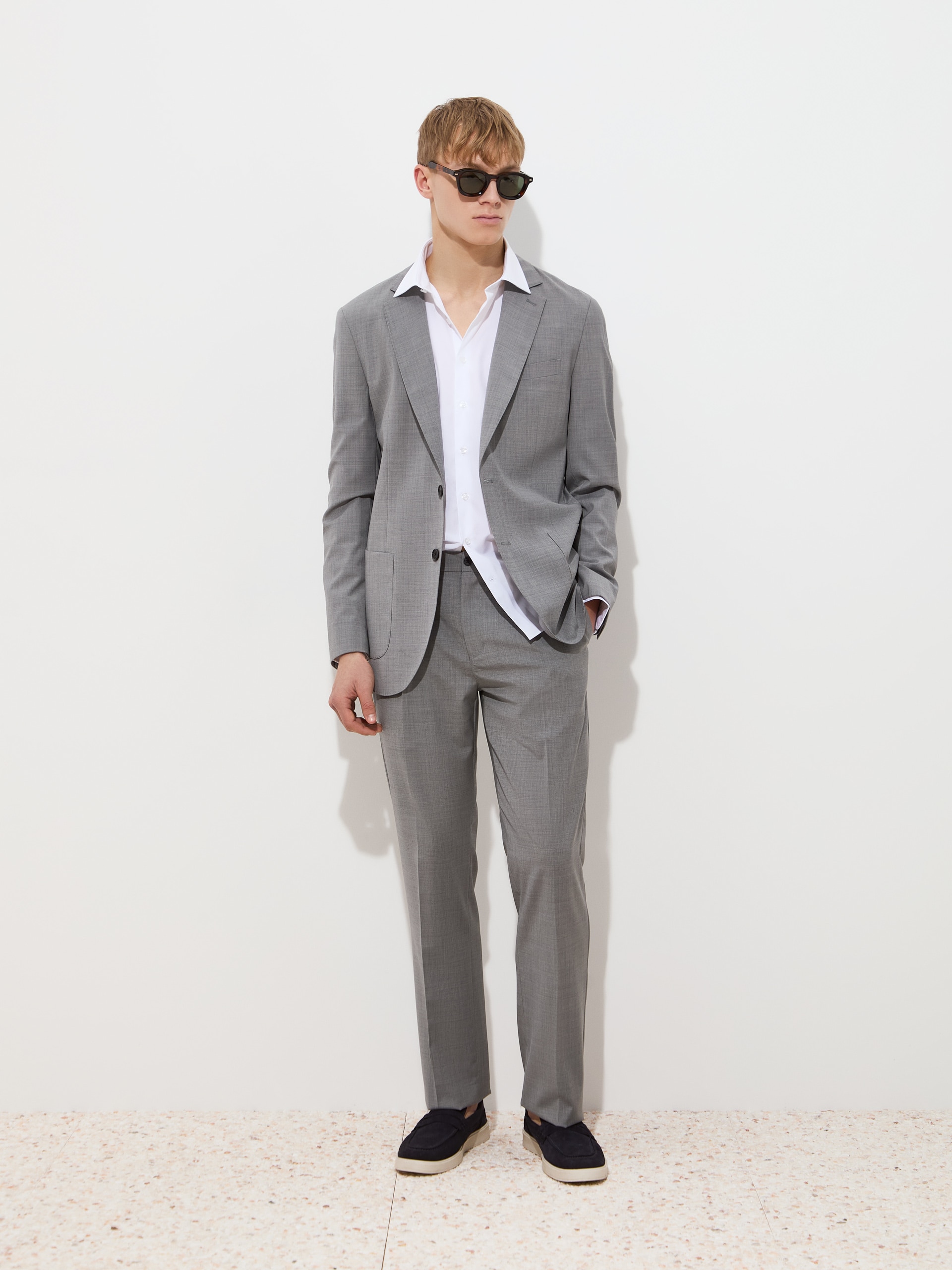 Blazer Regular Fit Cinza-2