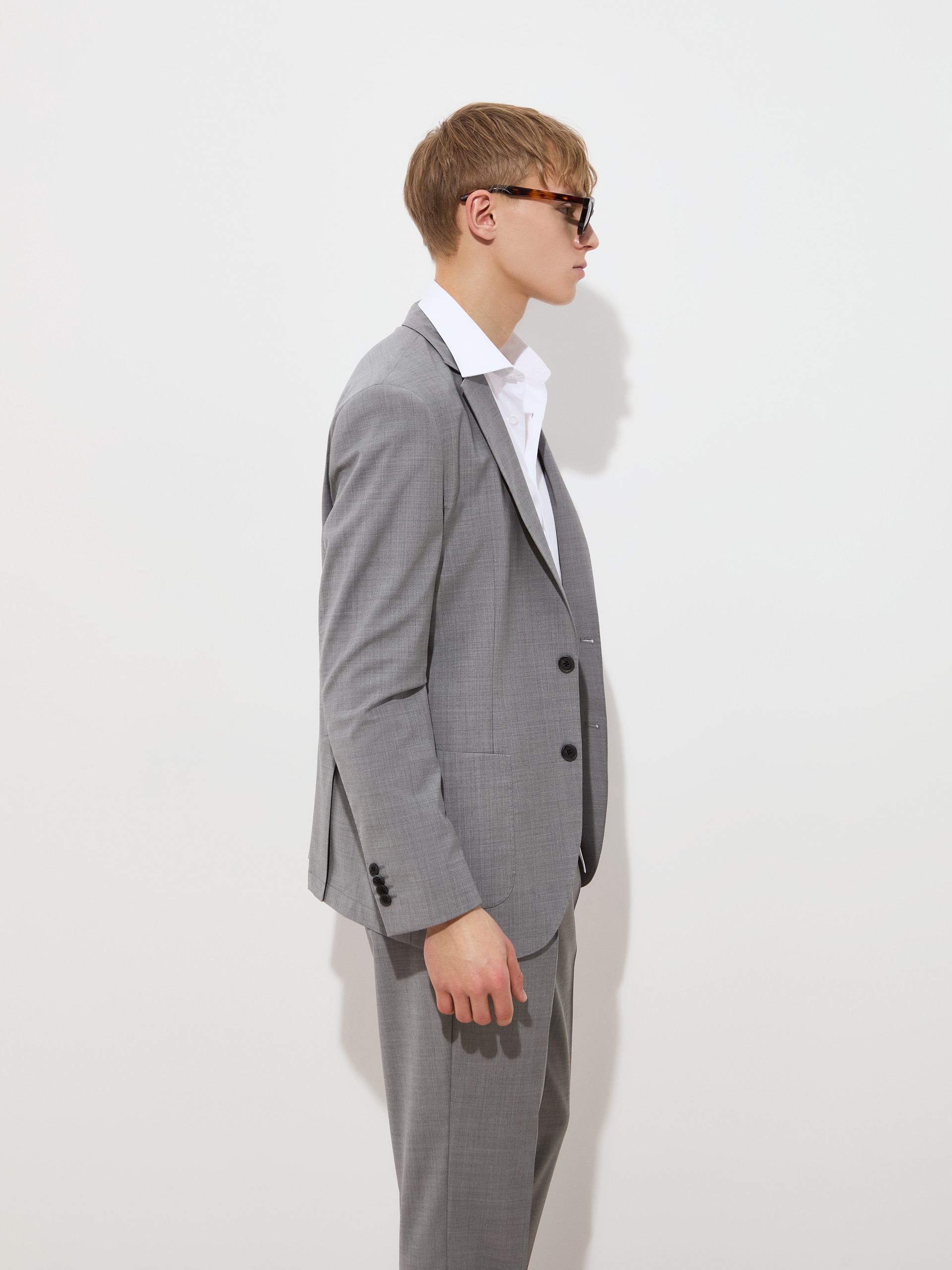 Blazer Regular Fit Cinza-3