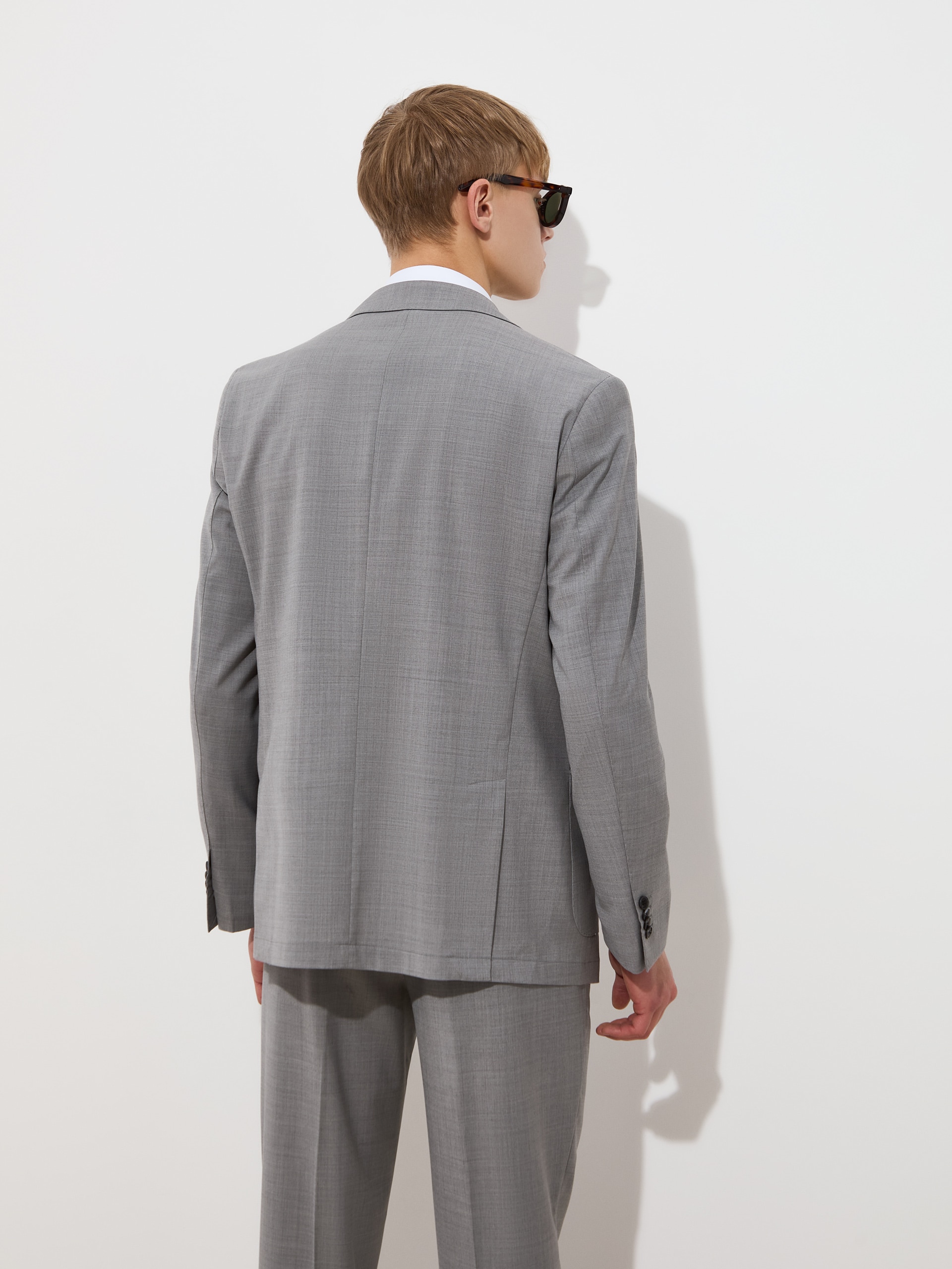 Blazer Regular Fit Cinza-4