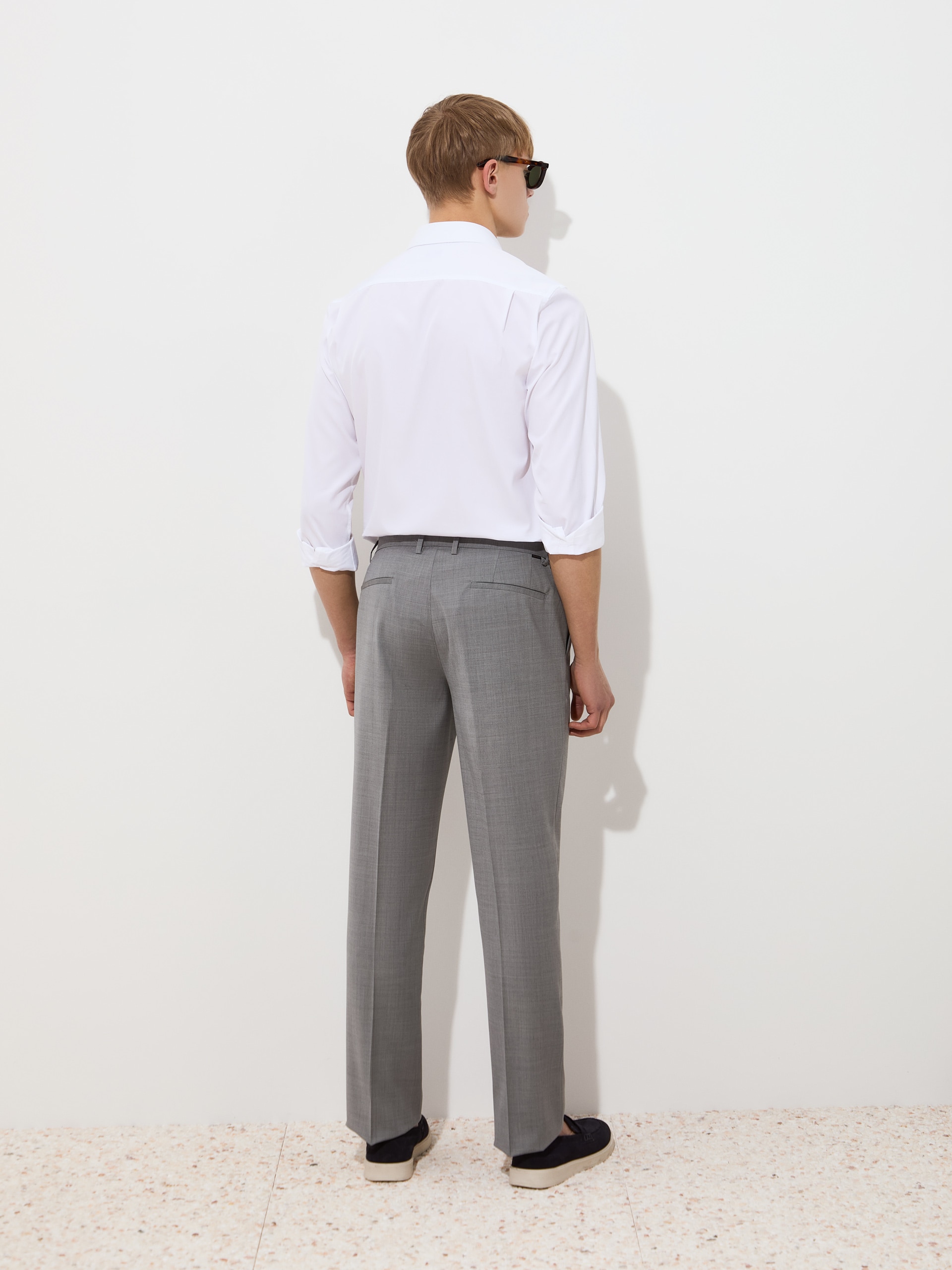 Calças Chino Regular Fit Cinza-4