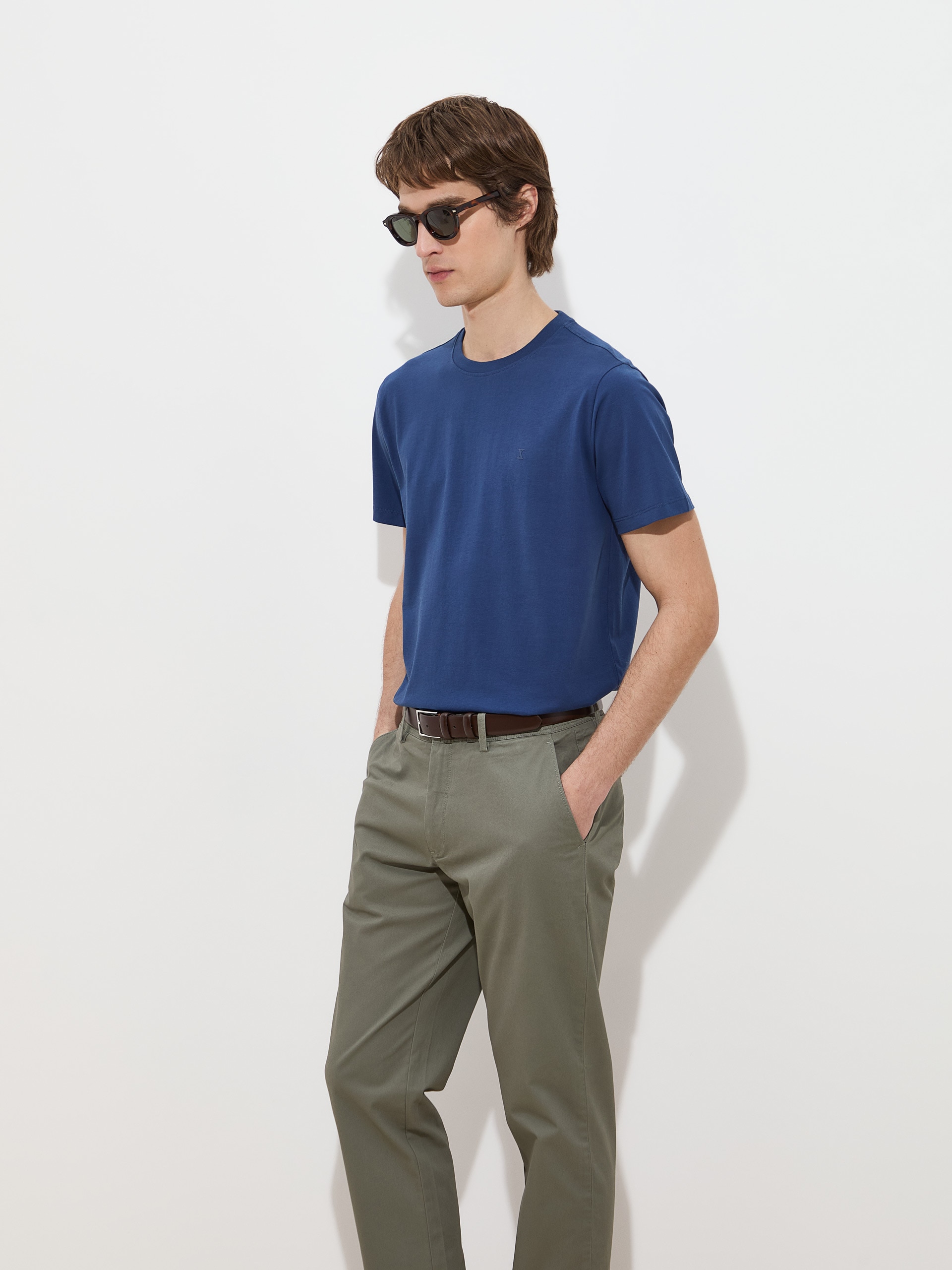 T-shirt Básica em Algodão Azul Royal-3