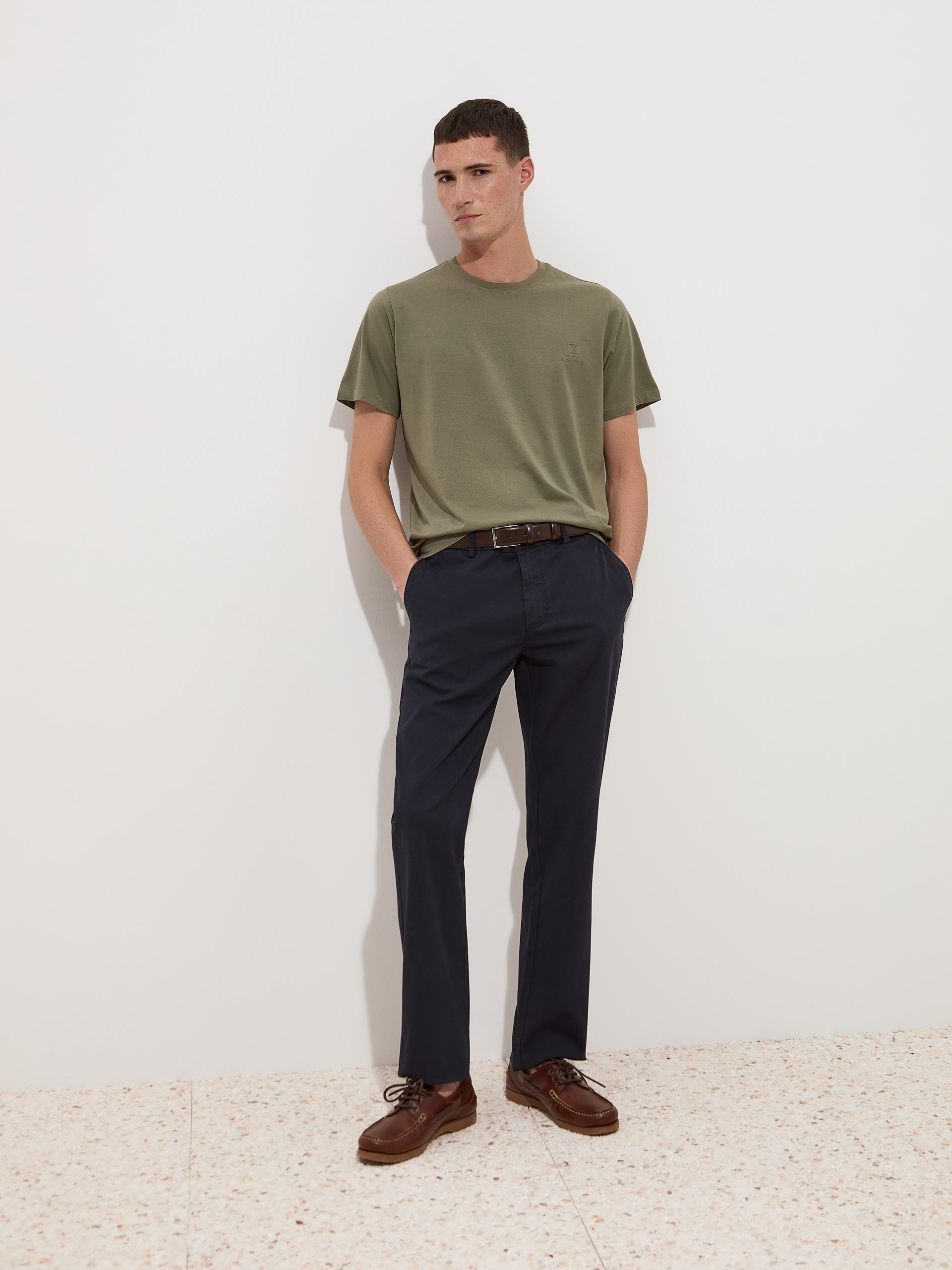 T-Shirt de Manga Curta de Algodão Verde-escuro-2