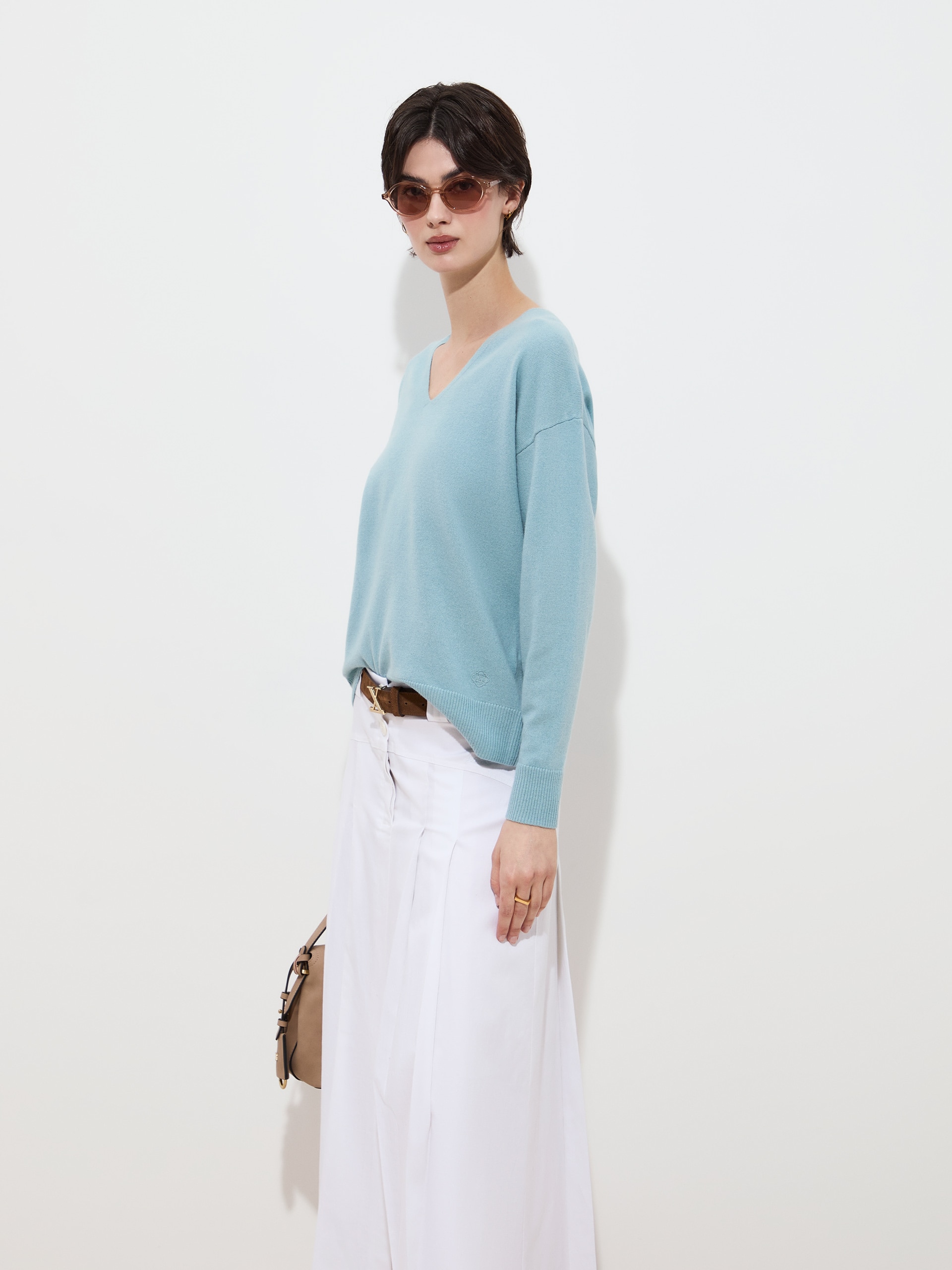Camisola de Lã Azul-claro-3