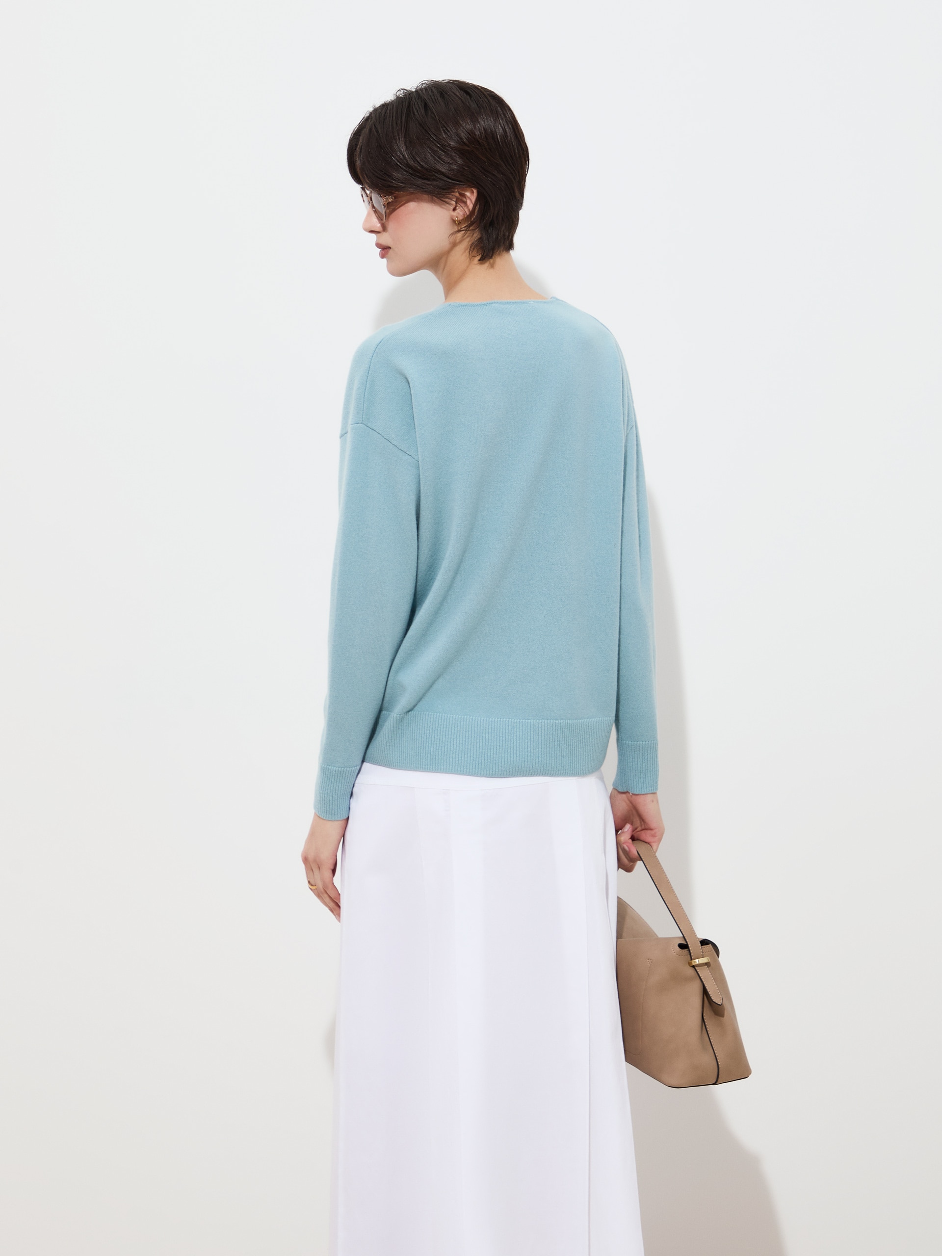 Camisola de Lã Azul-claro-4