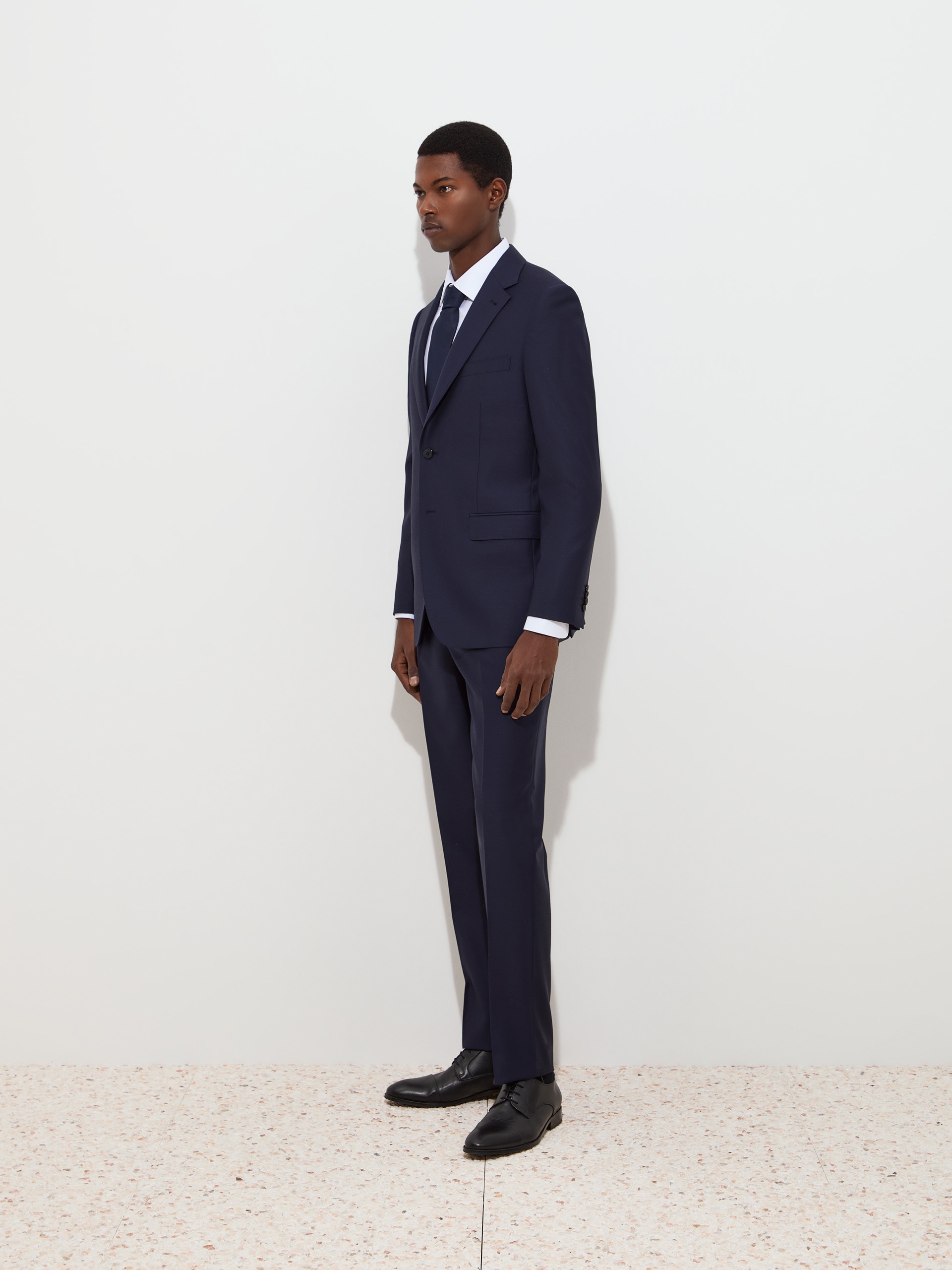 Fato slim fit em lã Azul-marinho-3