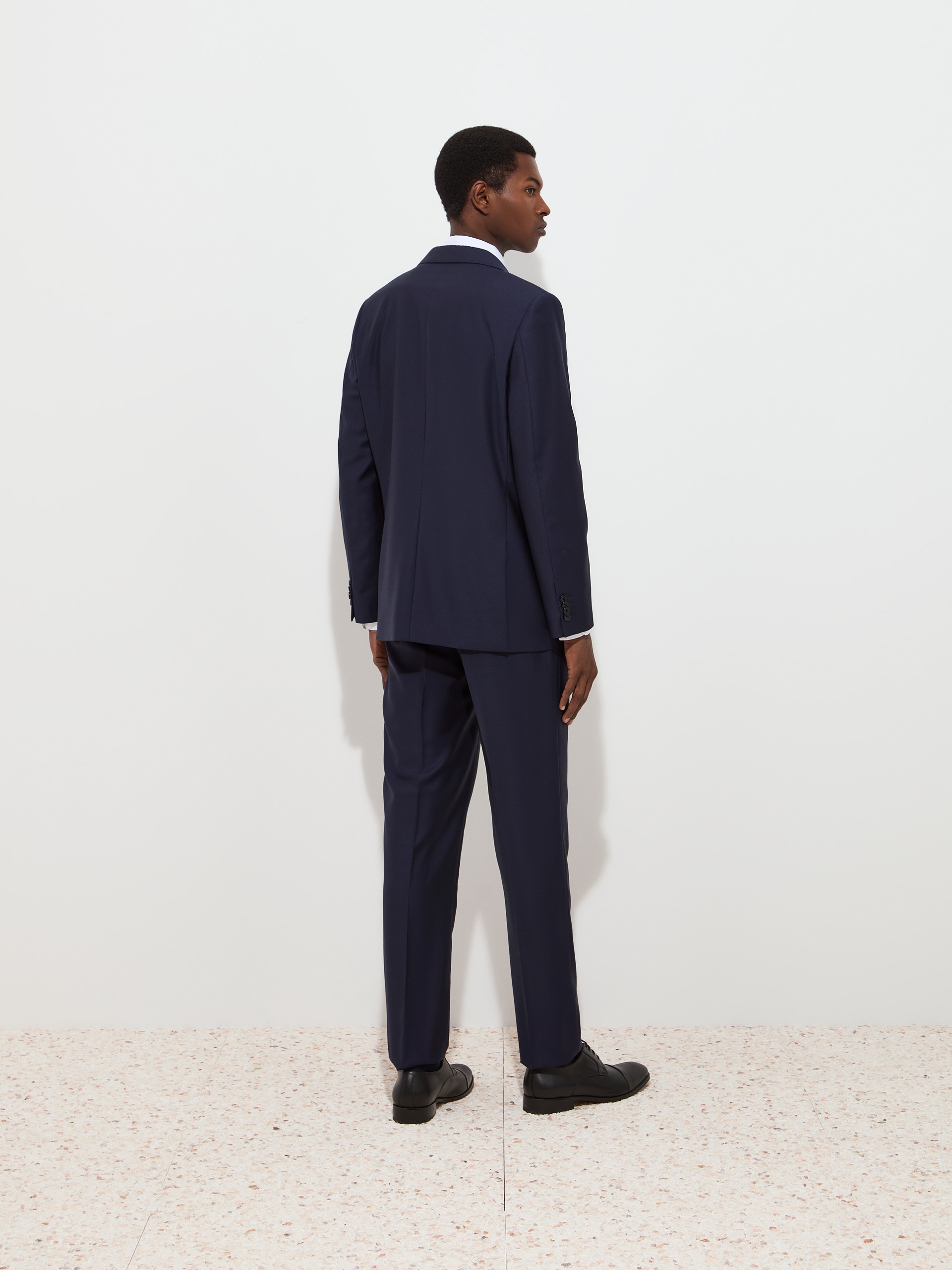 Fato slim fit em lã Azul-marinho-4