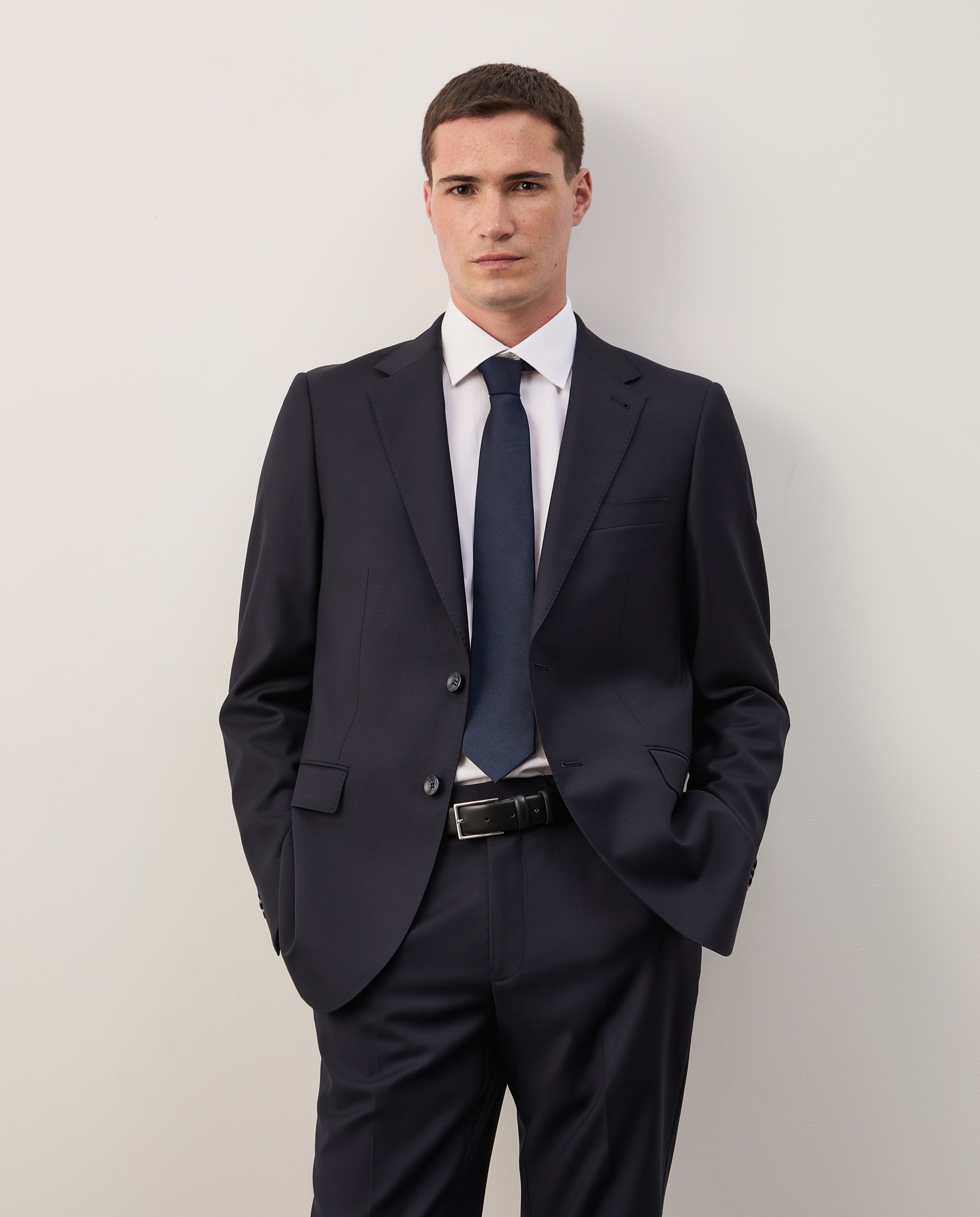 Blazer regular fit em lã Azul-marinho-4