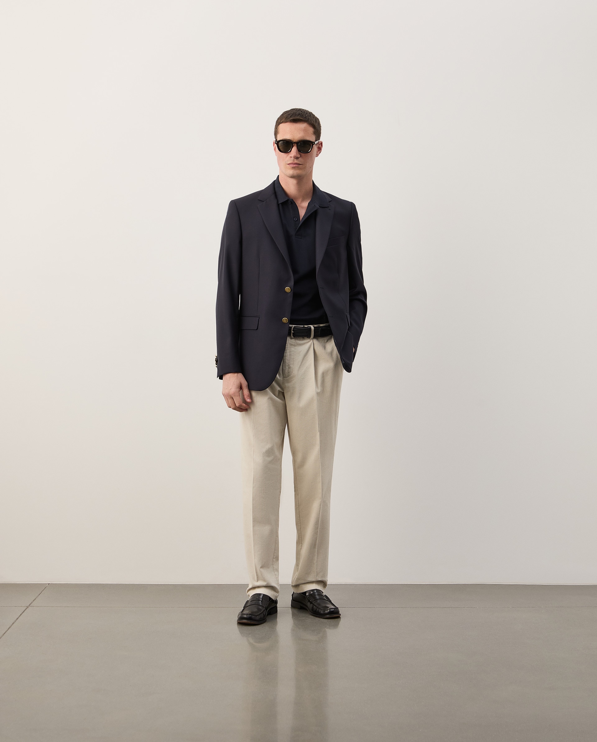 Blazer regular fit em lã Azul-marinho-2