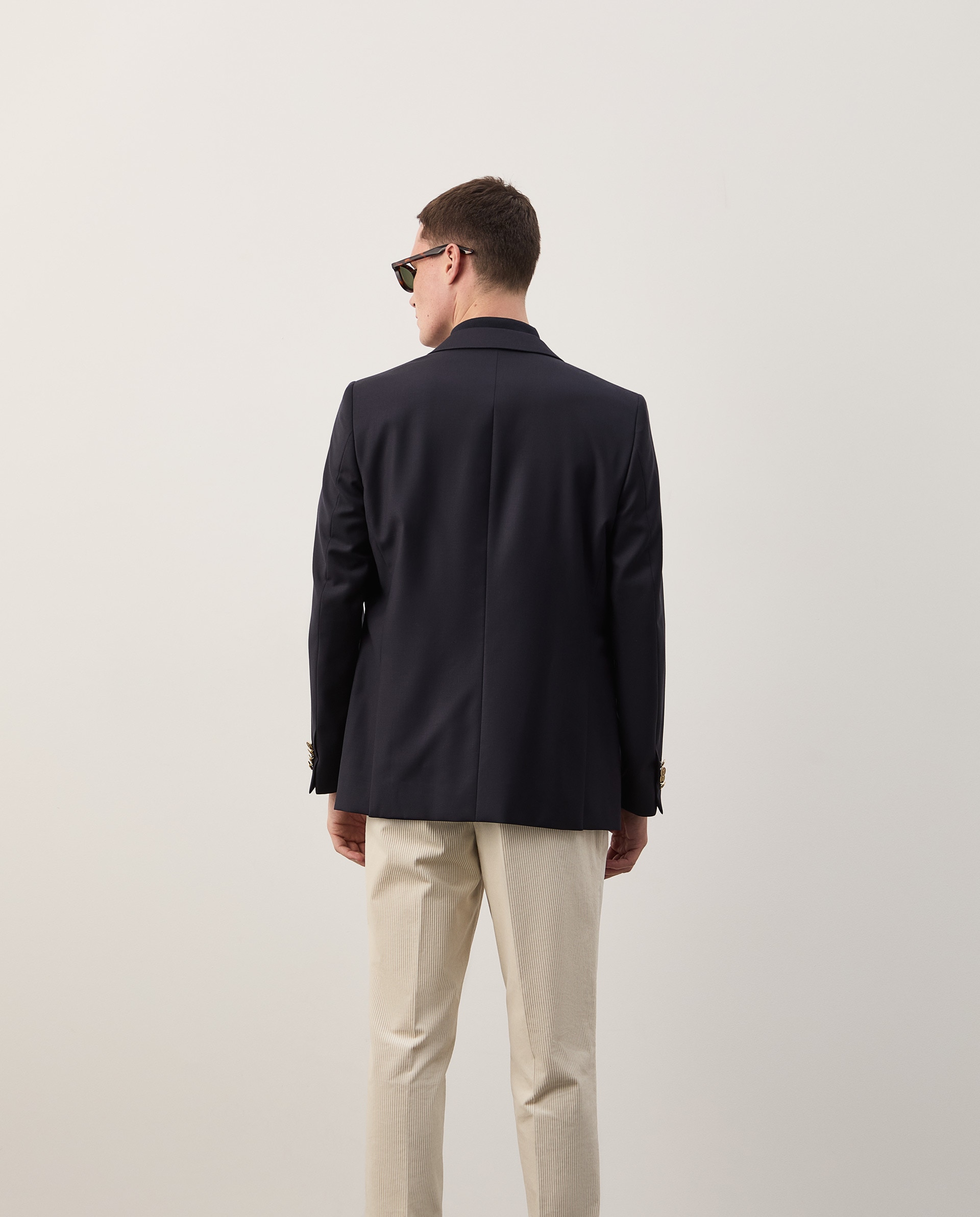 Blazer regular fit em lã Azul-marinho-4