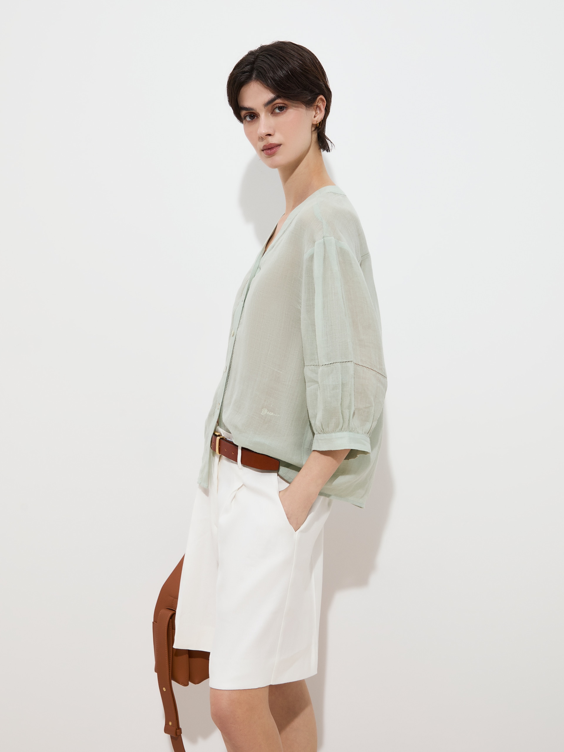 Blusa em Rami Verde-3