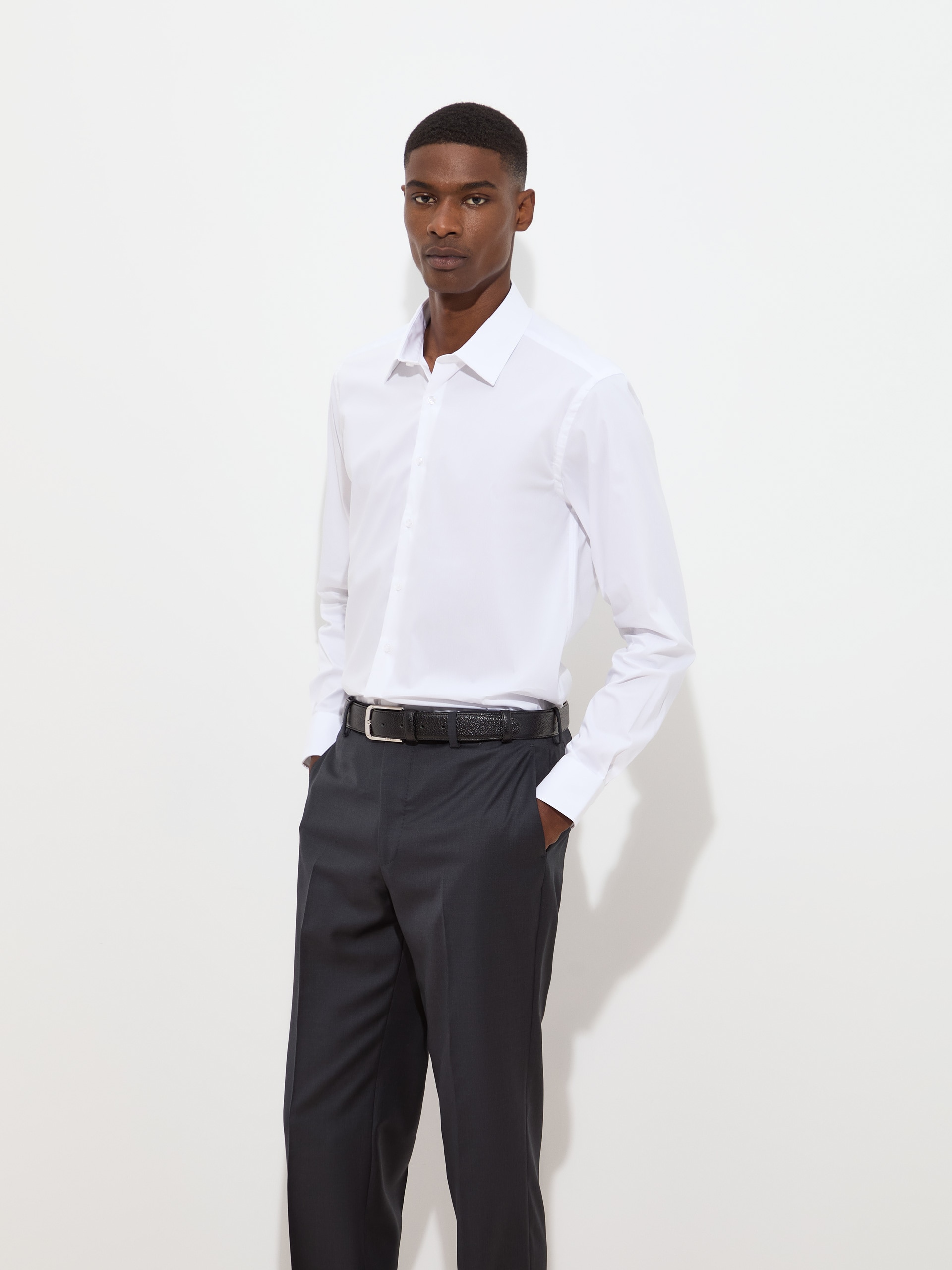 Camisa slim fit Branco-3