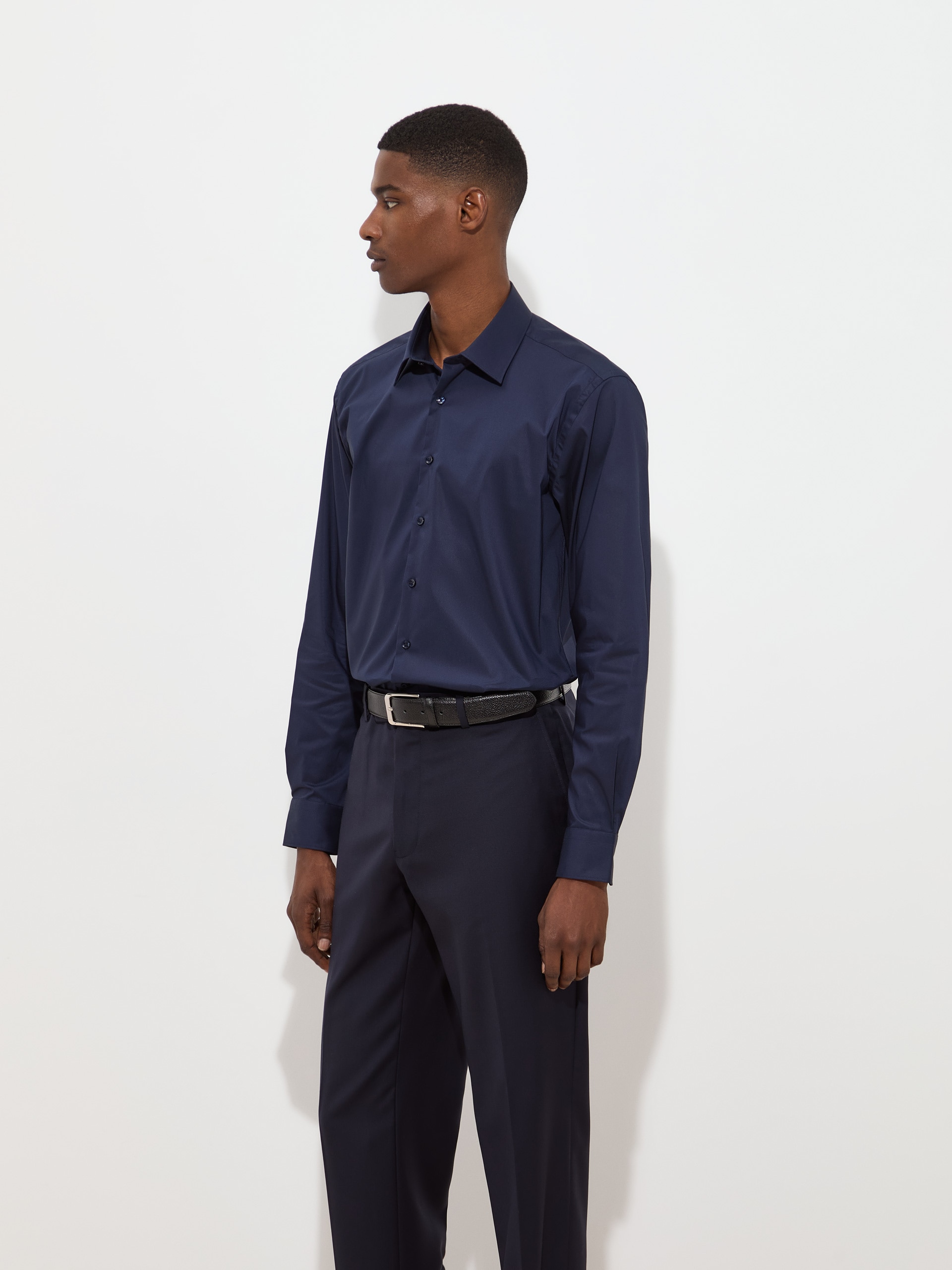 Camisa slim fit Azul-marinho-3