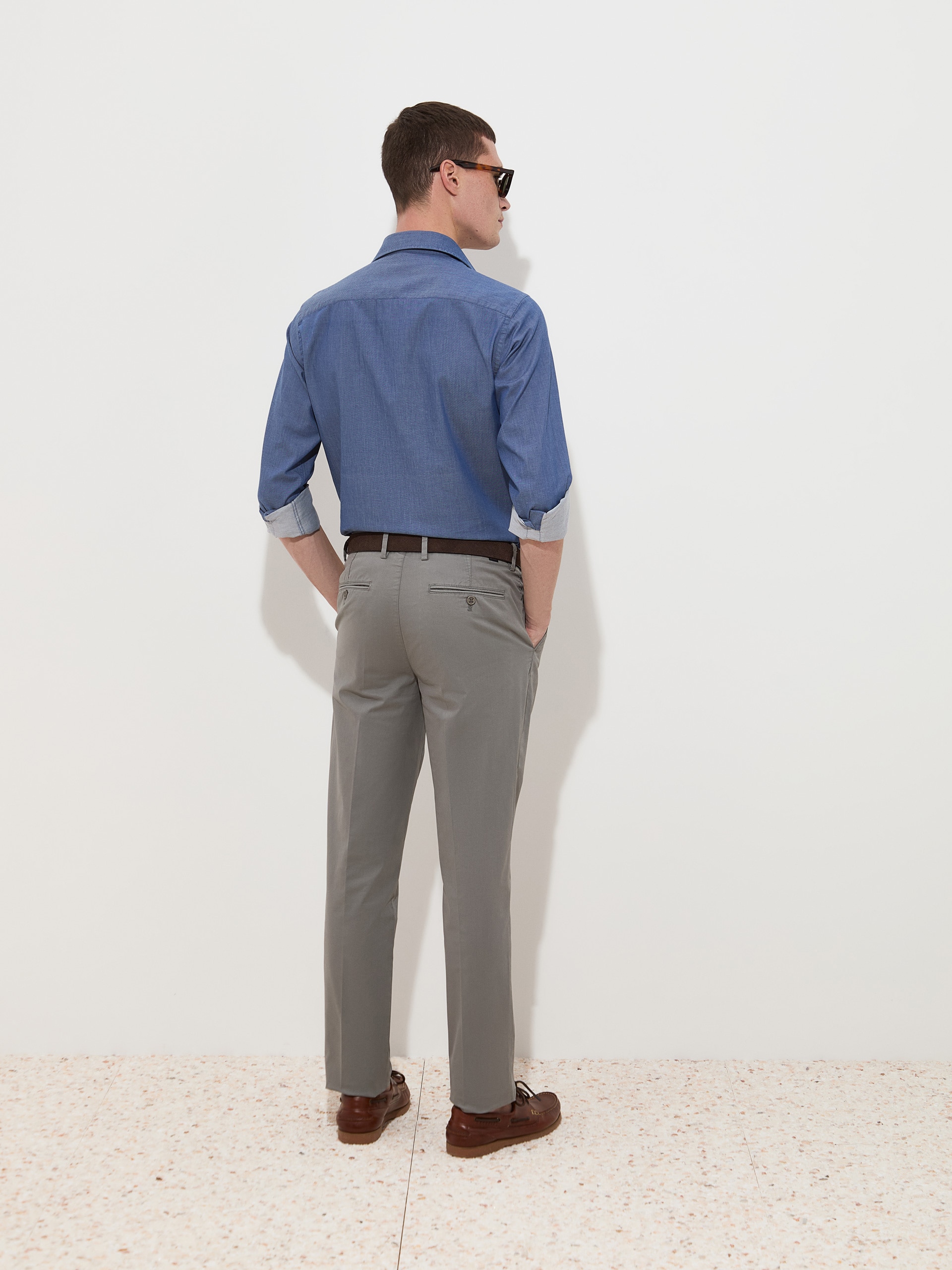 Calças Chino Slim Fit Caqui-4