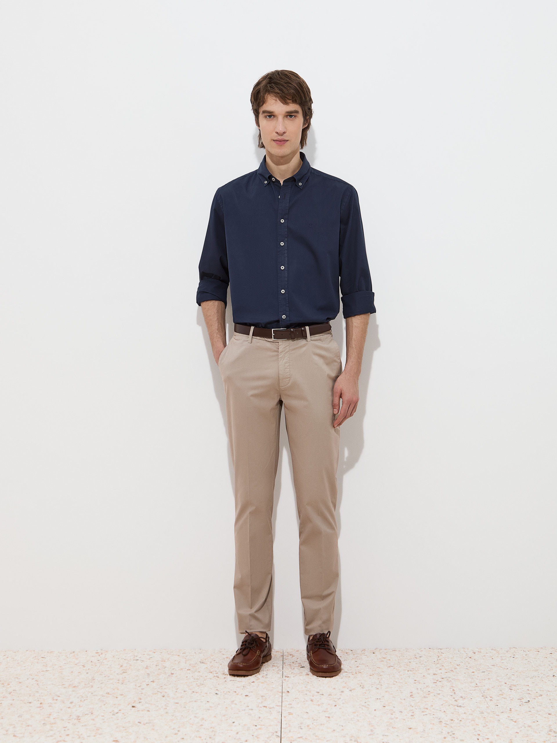 Calças Chino Slim Fit Bege-2