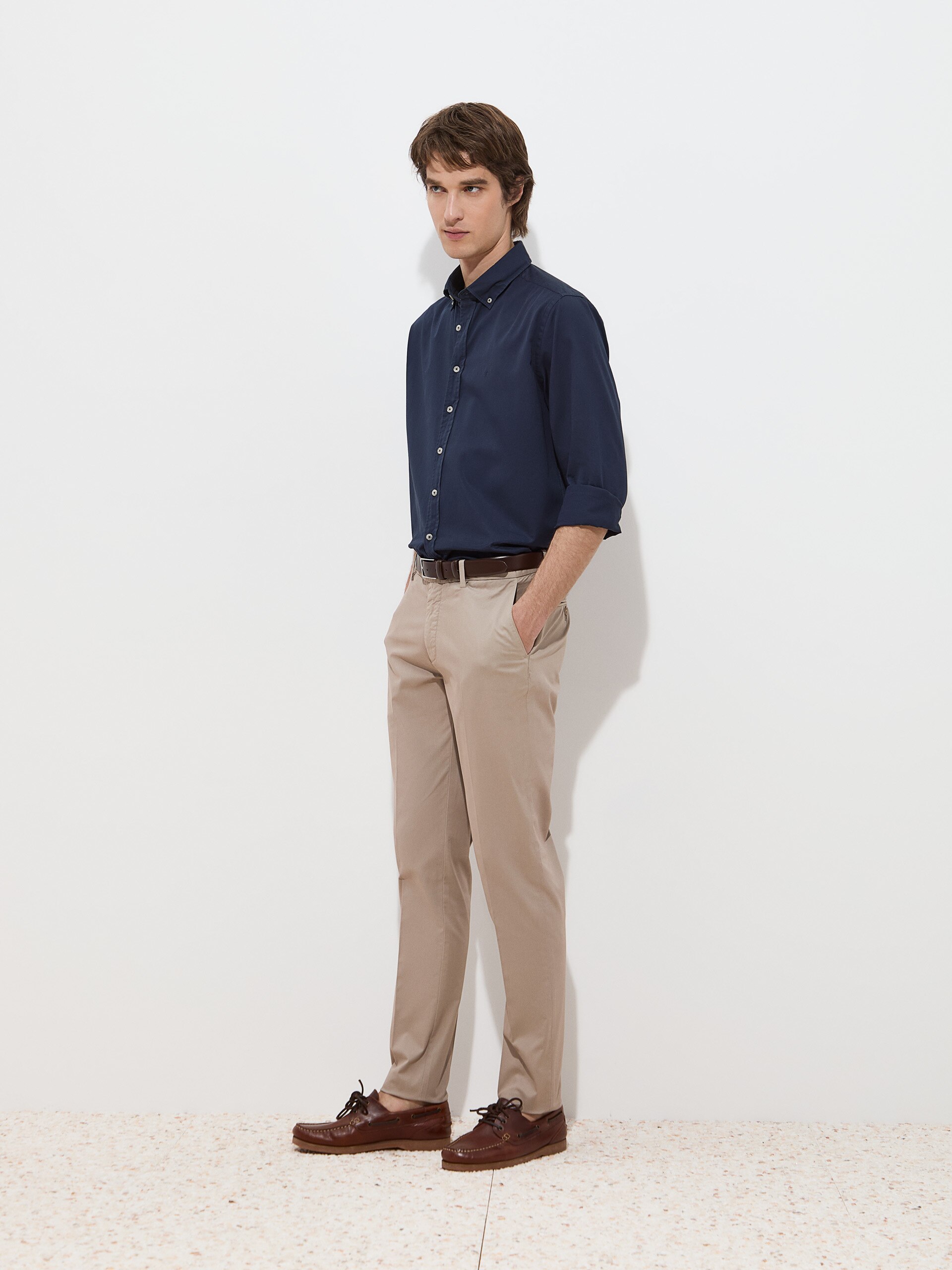 Calças Chino Slim Fit Bege-3