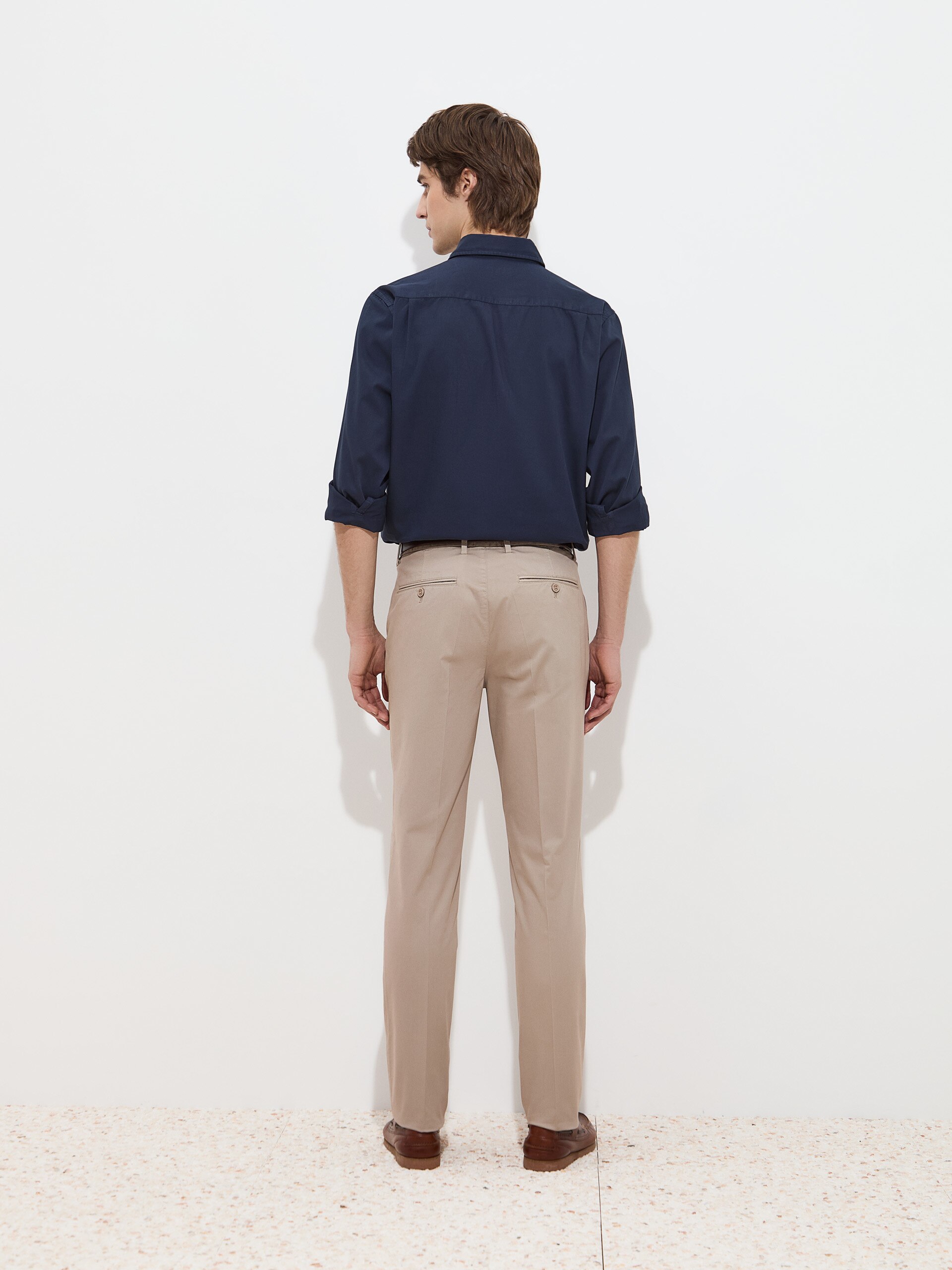 Calças Chino Slim Fit Bege-4
