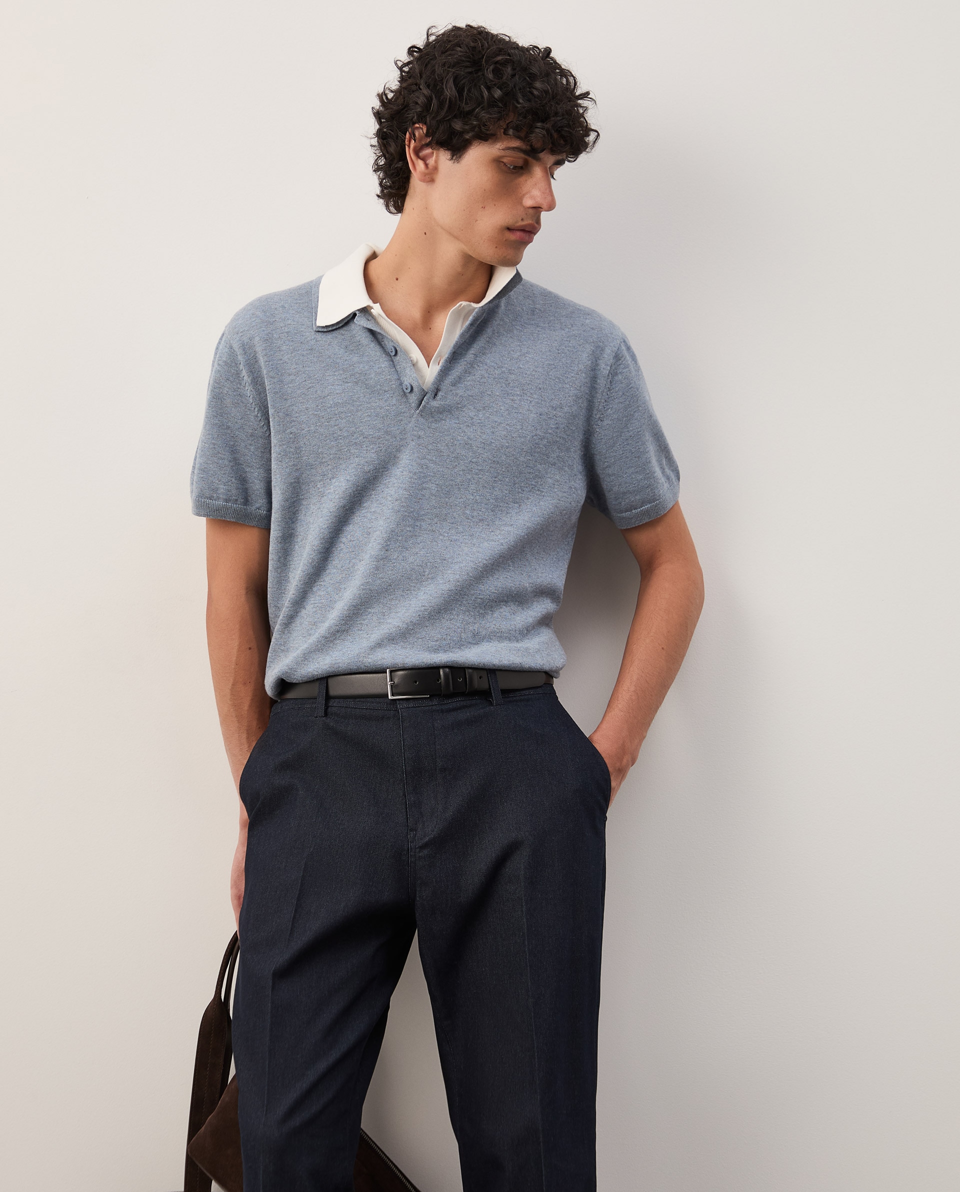 Calças chino regular fit Azul-marinho-4
