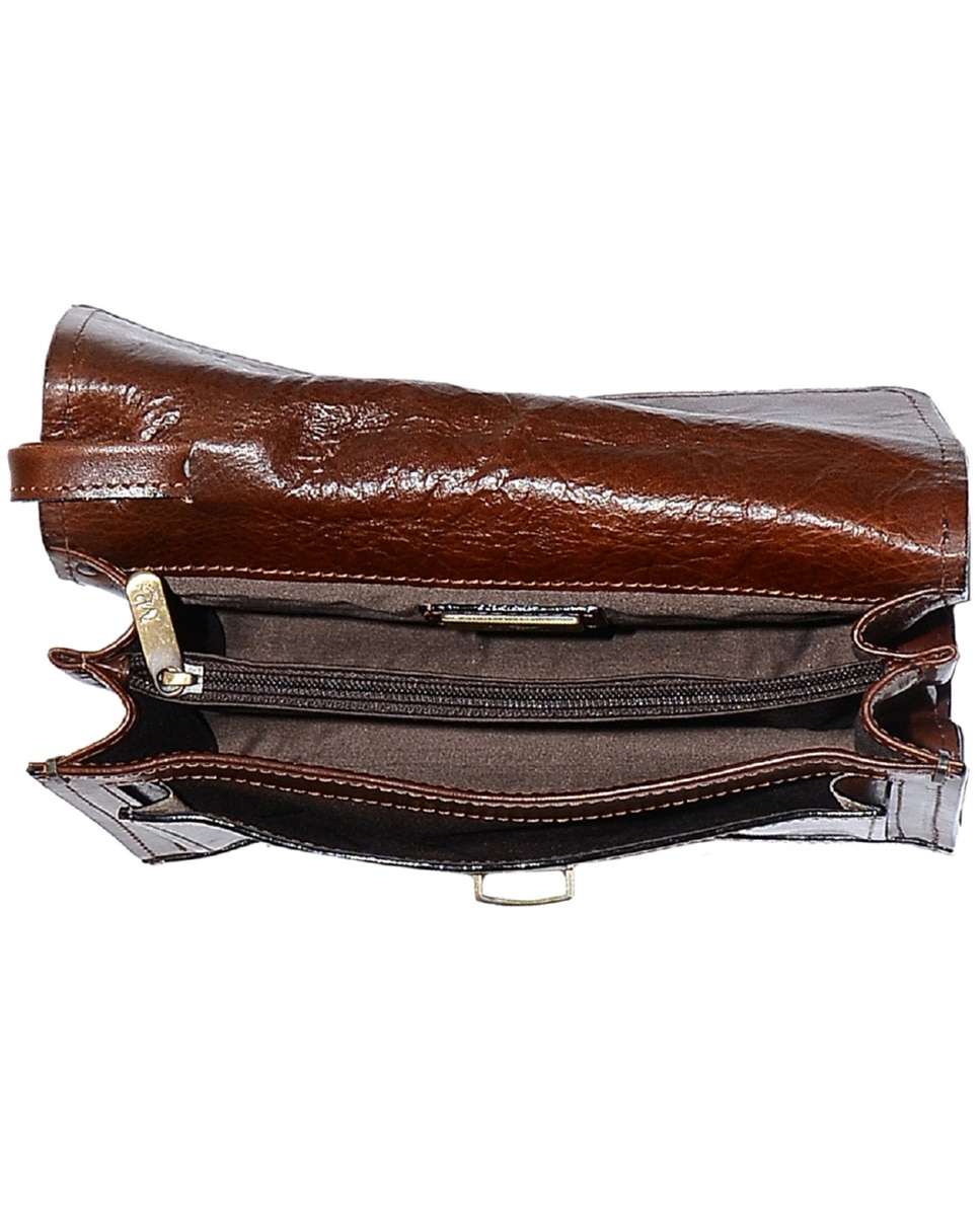 Bolsa de Homem ARIZONA em pele de bovino com curtimenta vegetal em Conhaque Castanho-claro-3