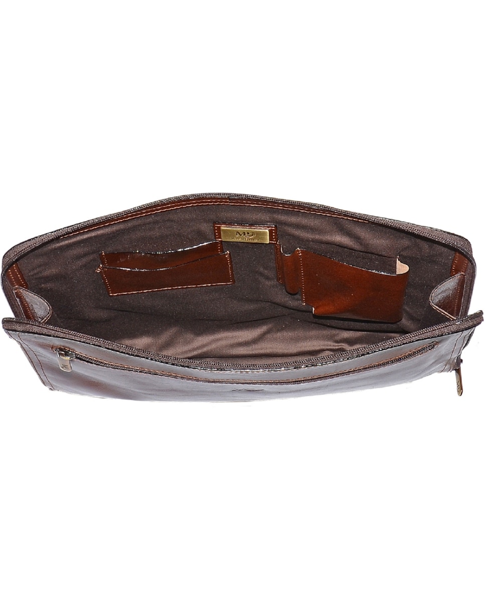 Bolsa de Homem ARIZONA em pele de bovino com curtimenta vegetal em Conhaque Castanho-claro-3
