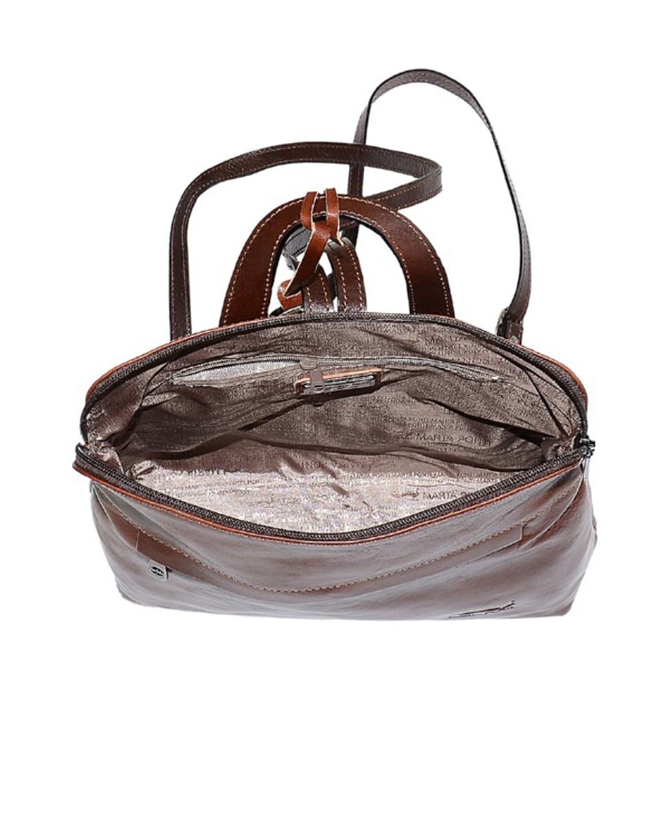 Mochila de Senhora ARIZONA em pele de bovino com curtimenta vegetal de origem italiana em Castanho Castanho-escuro-2