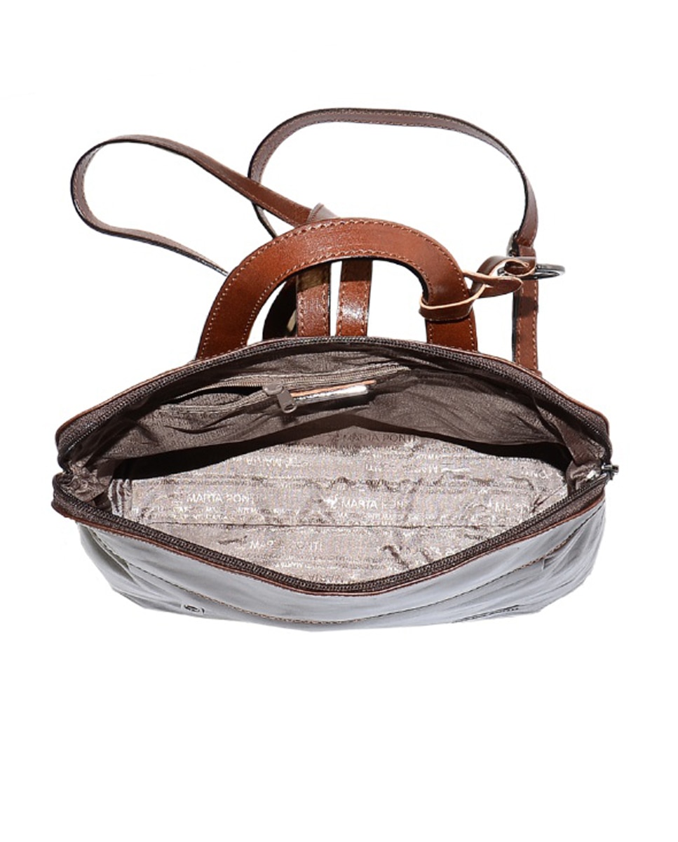 Mochila de Senhora ARIZONA em pele de bovino com curtimenta vegetal de origem italiana em Conhaque Castanho-claro-2