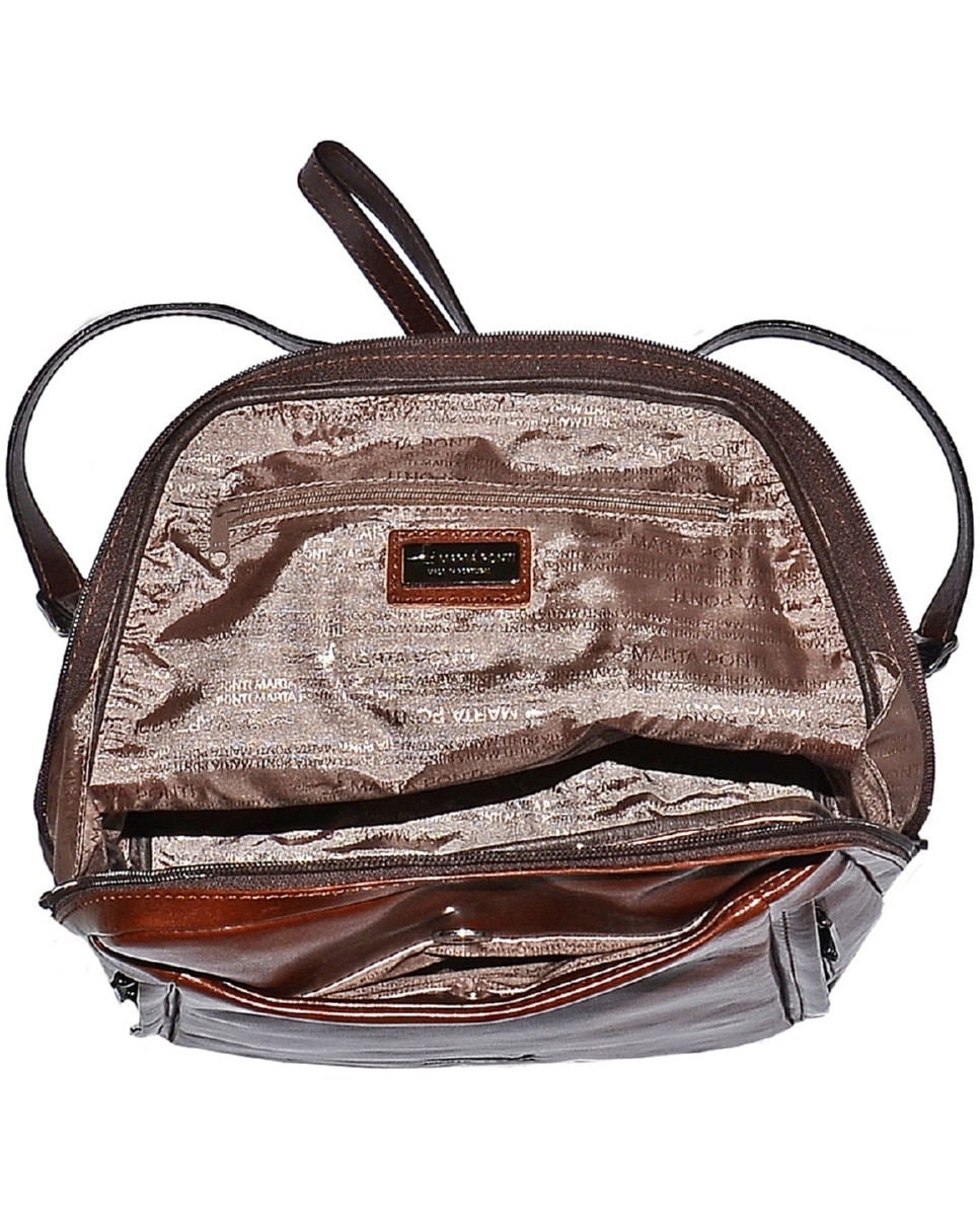 Mochila de Senhora ARIZONA em pele de bovino com curtimenta vegetal de origem italiana em Conhaque Castanho-3