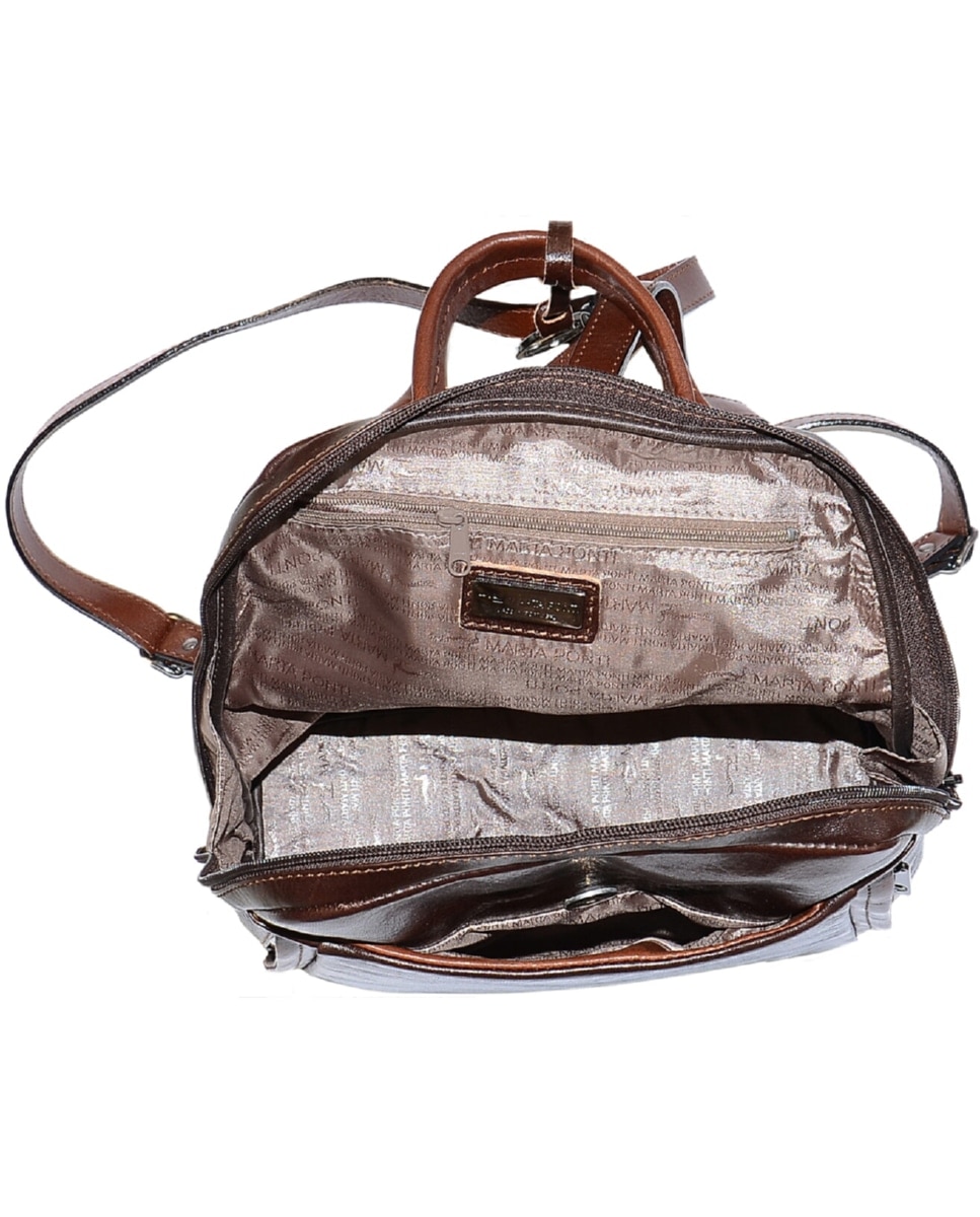 Mochila de Senhora ARIZONA em pele de bovino com curtimenta vegetal de origem italiana em Castanho Castanho-3