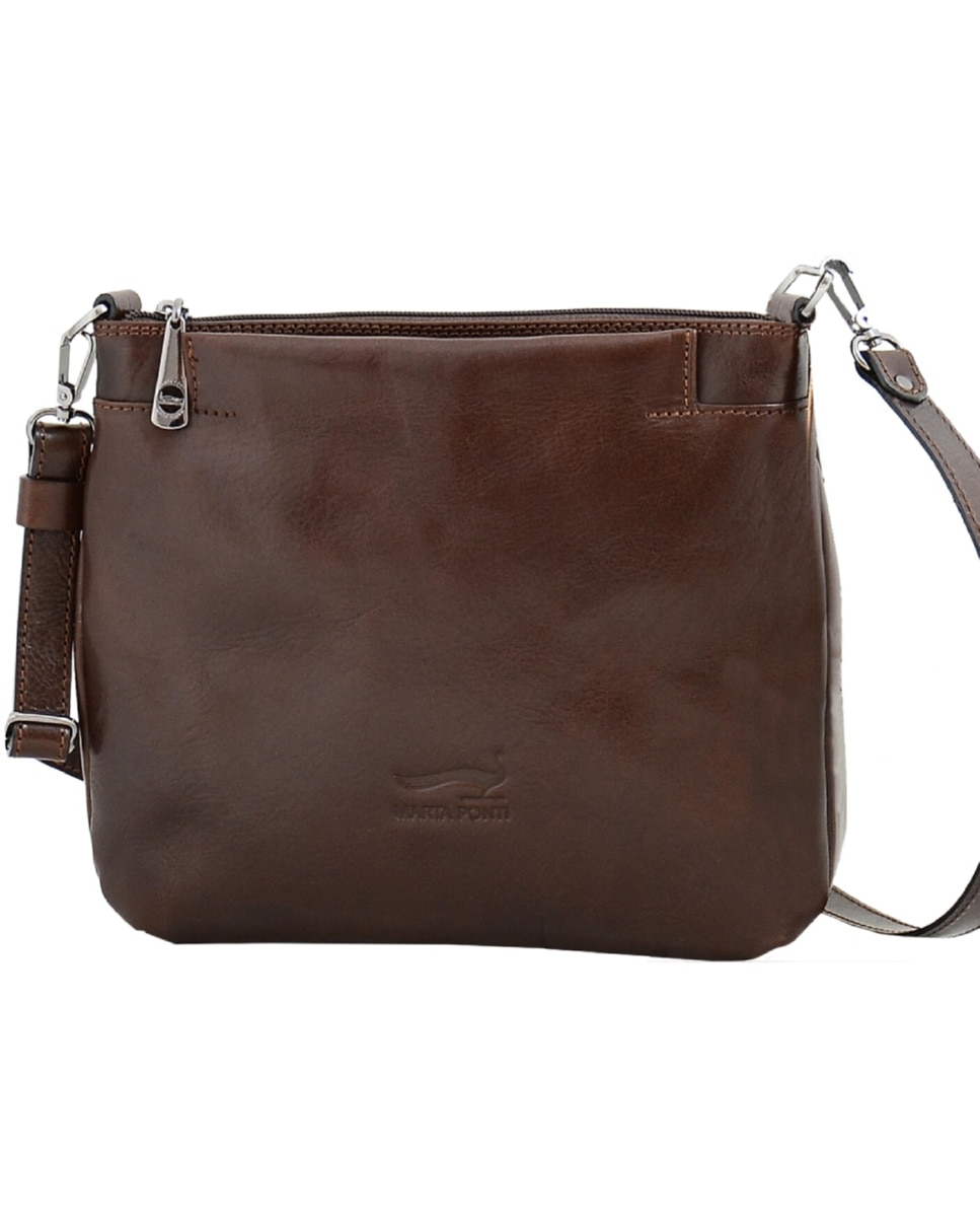 Bolsa de Senhora ARIZONA em pele de bovino com curtimenta vegetal de origem italiana em Castanho Castanho-escuro-1