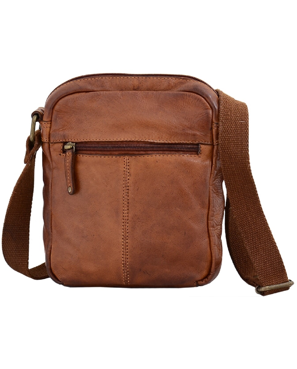 Bolsa de Homem OSLO em pele de curtimenta vegetal lavada em Camel Castanho-2
