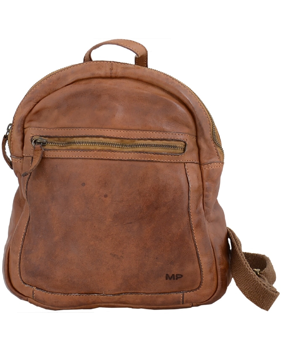 Imagem 0 de Mochila de Homem OSLO em pele de curtimenta vegetal lavada em Camel