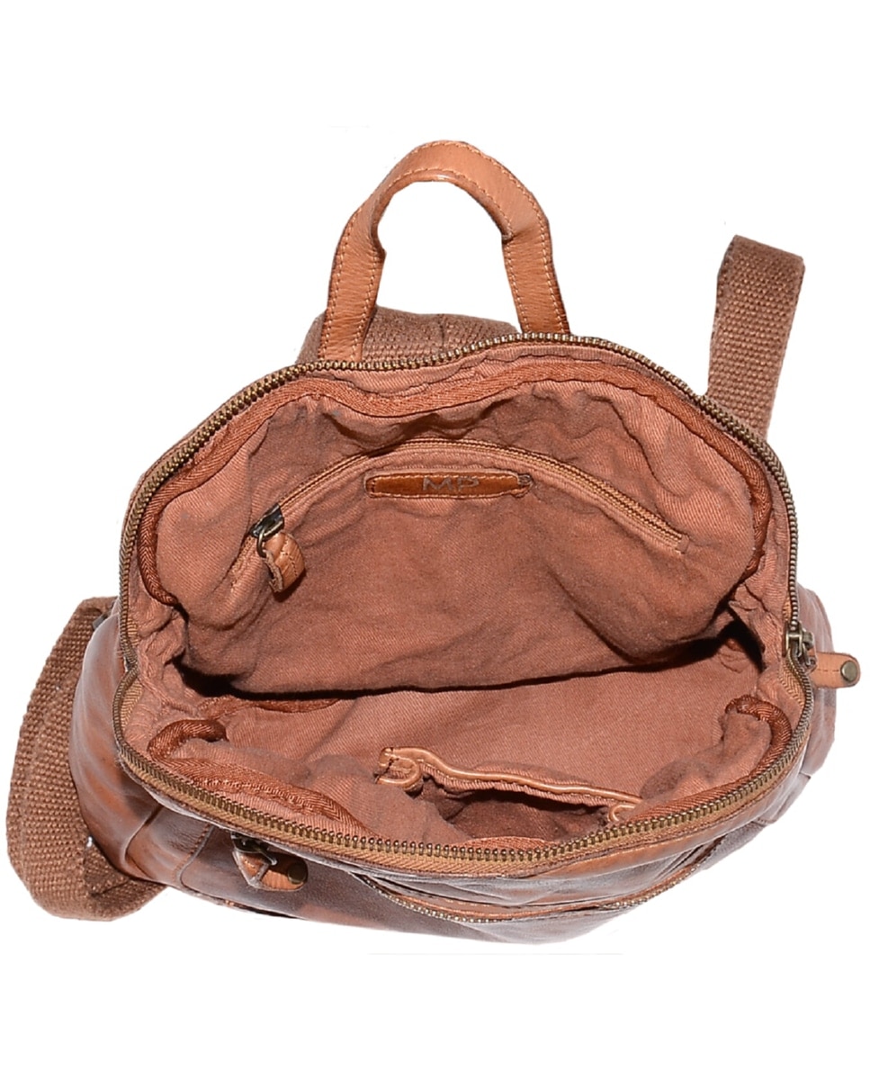 Mochila de Homem OSLO em pele de curtimenta vegetal lavada em Camel Castanho-3